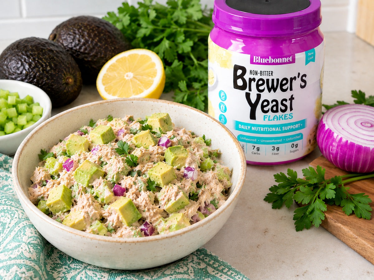 Avocado Tuna Salad with Brewer’s Yeast Flakes
