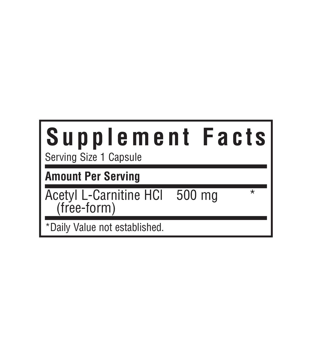 Bluebonnet’s Acetyl L-Carnitine 500 mg  supplements facts