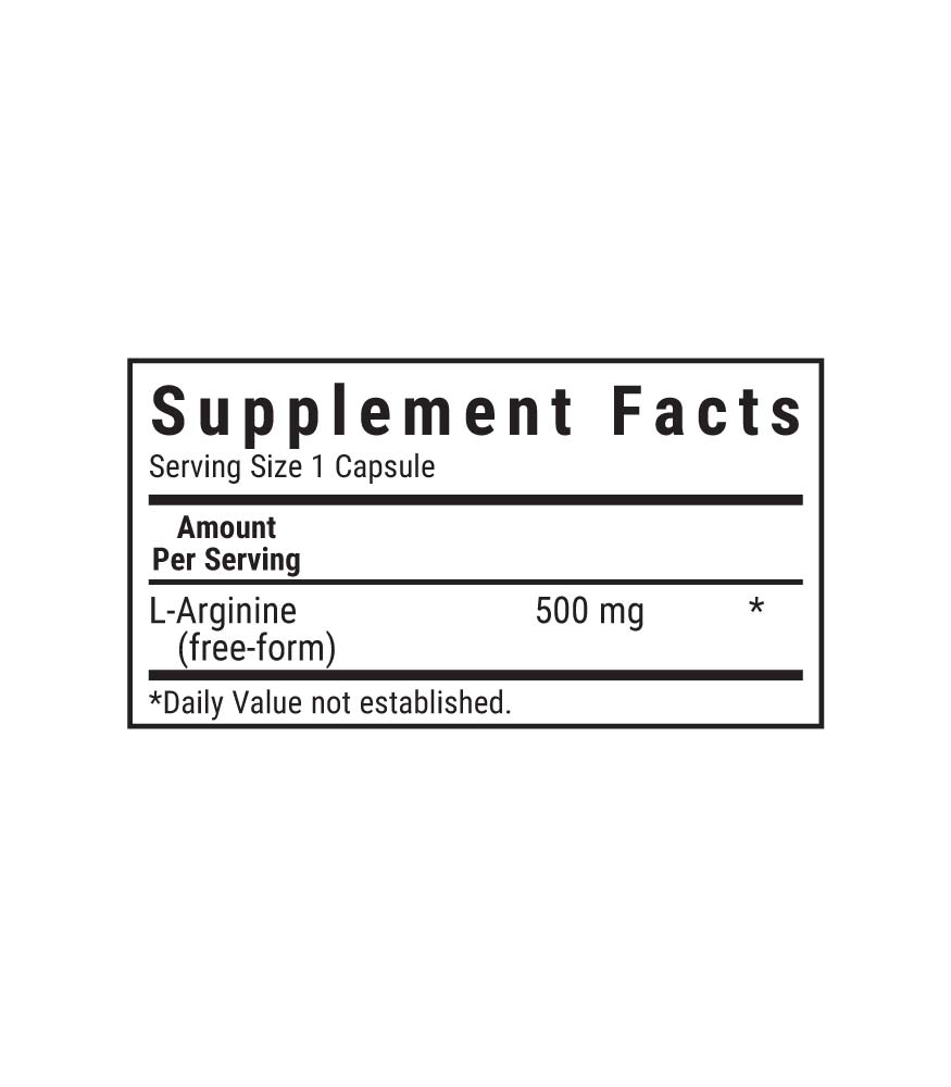 L-ARGININE 500 mg supplement facts