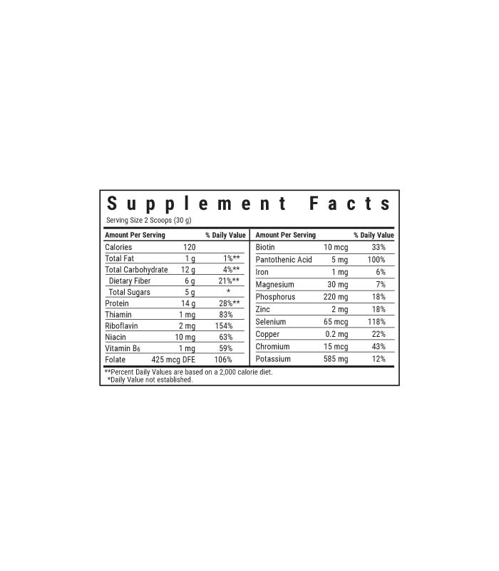 Bluebonnet’s Super Earth® Brewer’s Yeast Powder, supplement facts panel