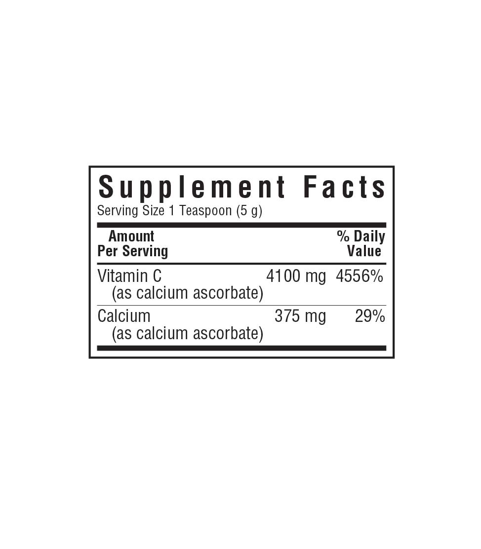 Bluebonnet’s Buffered C Crystals, supplement facts panel