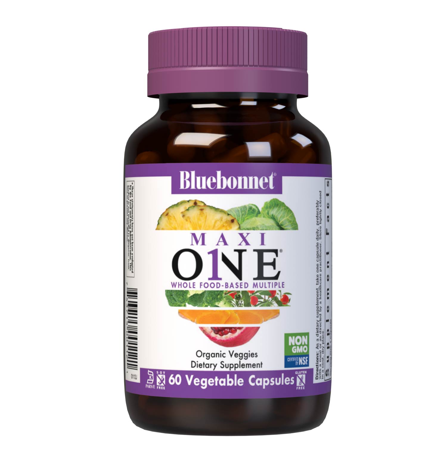 Bluebonnet’s Maxi ONE formula 60 Vegetable Capsules is a higher potency, single daily multivitamin and multimineral dietary supplement in a capsule and is formulated with highly efficient patented Albion chelated minerals, vitamin K2 from natto, select coenzyme B vitamins along with energy & vitality, organic whole food, and plant source enzyme blends. #size_60 count