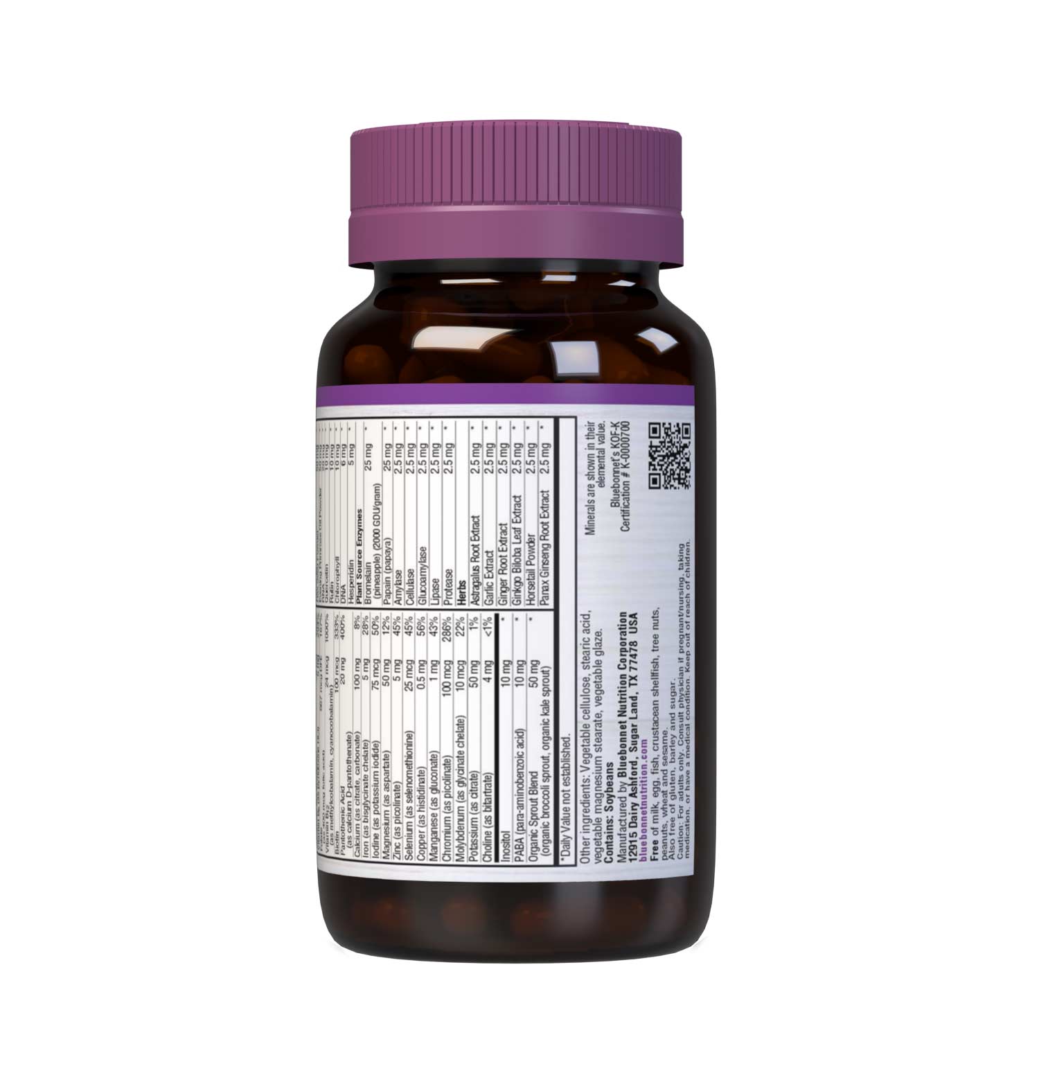 SingleDaily Multiple (With Free) 90 caplets whole food-based formula offers essential vitamins, minerals and enzymes from unique, kosher-certified, plant-based ingredients, such as adaptogenic and immune-boosting herbs, greens from nutrient-dense spirulina, chlorella and chlorophyll, lycopene from tomatoes and potent anti-aging antioxidants from pomegranate fruit. Supplement facts panel 2. #size_90 count