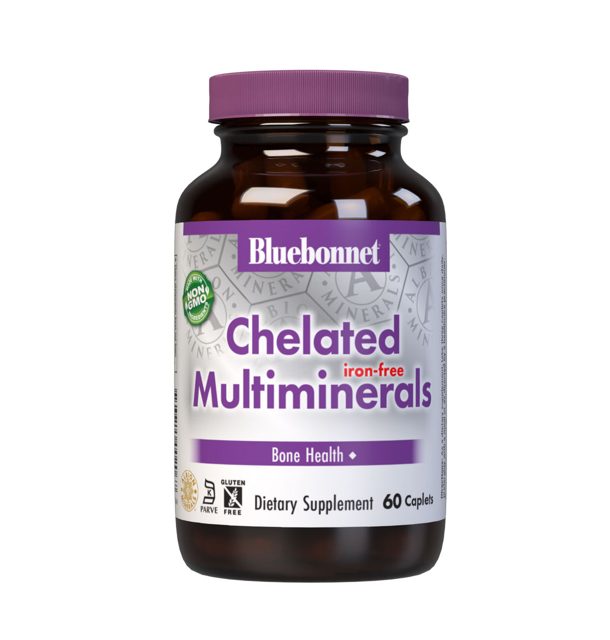 Bluebonnet’s Albion Chelated Multiminerals 60 Caplets (Iron-Free) are formulated with a fully reacted amino acid chelate multimineral supplement formulated with iron and advanced chelating agents, including: malates, citrates and glycinates. #size_60 count