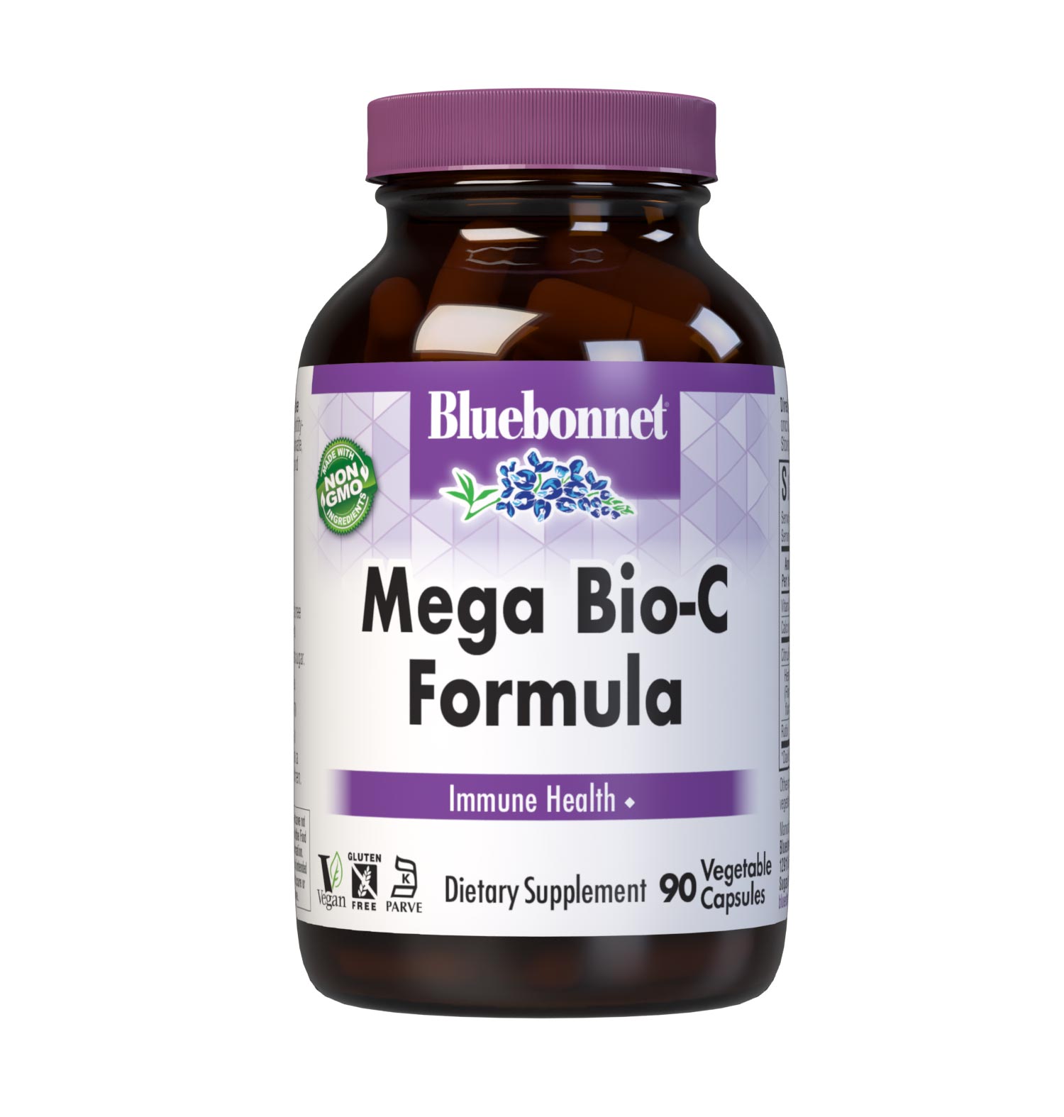 Bluebonnet’s Mega Bio-C Formula 90 Vegetable Capsules are formulated with high potency buffered vitamin C from calcium ascorbate and high potency citrus bioflavonoids complex from oranges, lemons, tangerines, grapefruits and limes plus, hesperidin and rutin for immune health.  #size_90 count
