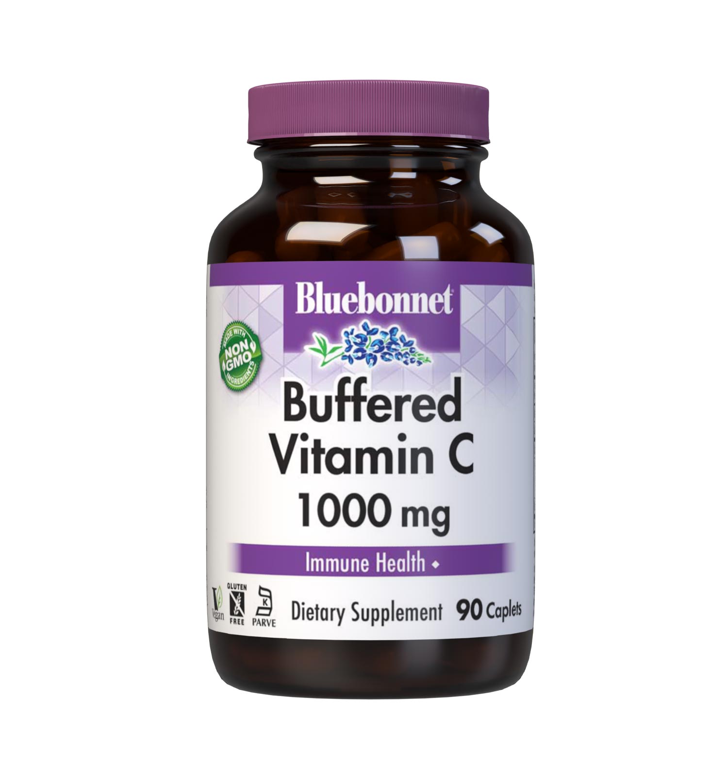 Bluebonnet Nutrition's BUFFERED VITAMIN C-1000 mg 90 caplets is formulated with 1000 mg of identity-preserved (IP) Buffered Vitamin C & Citrus Bioflavonoids and Rutin. #size_90 count