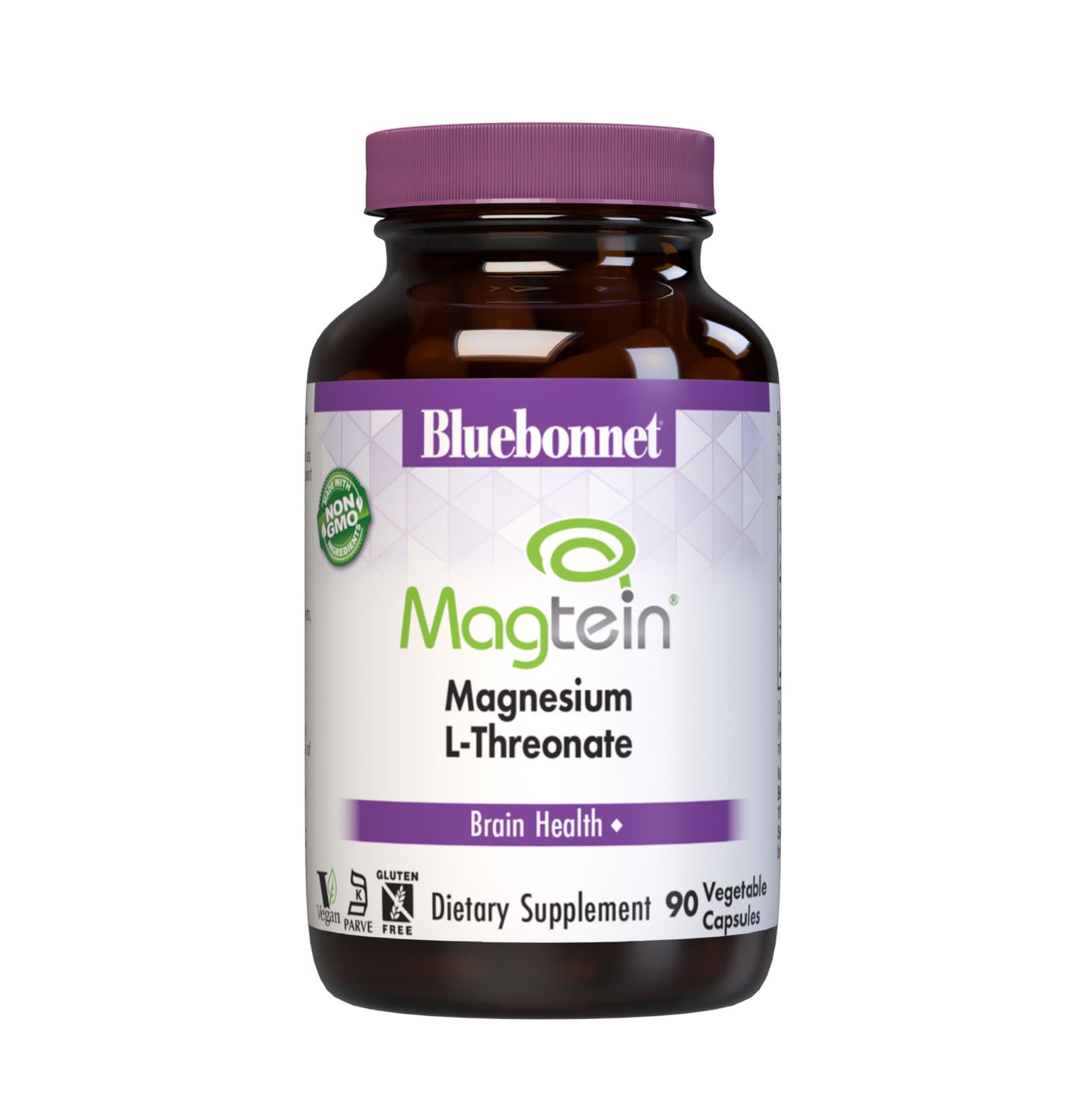 Bluebonnet’s Magnesium L-Threonate 90 Vegetable Capsules are specially formulated with a patented form of magnesium L-threonate, Magtein, which has been clinically researched as an ultra-absorbable form of magnesium to the brain. #size_90 count