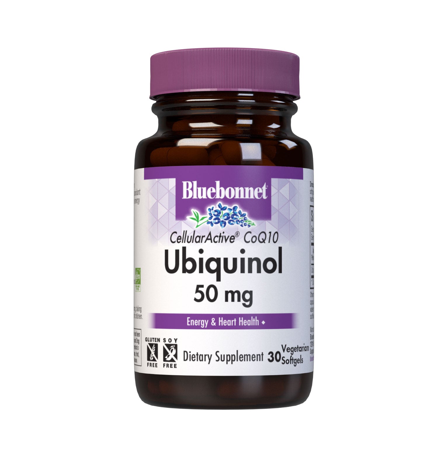 Bluebonnet’s Cellular Active CoQ10 Ubiquinol 30 Vegetarian Softgels are formulated with 50 mg of the active antioxidant form of CoQ10 (ubiquinol), which may support energy levels and heart health. #size_30 count