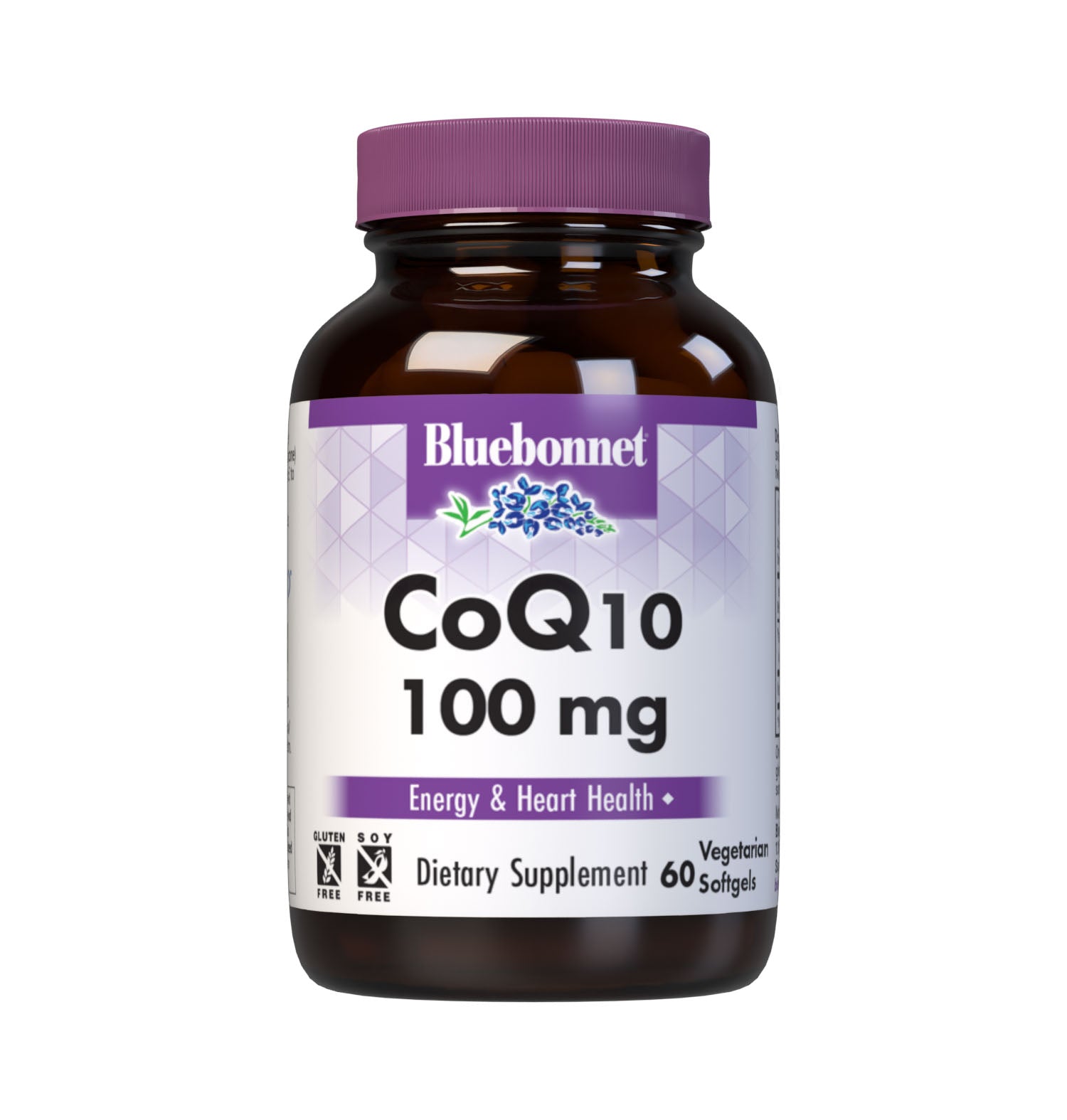 Bluebonnet’s CoQ10 100 mg 60 Vegetarian Softgels are formulated with the trans-isomer form of CoQ10 (ubiquinone) in a base of non-GMO sunflower oil along with vitamin E to support energy levels and cardiovascular health. #size_60 count