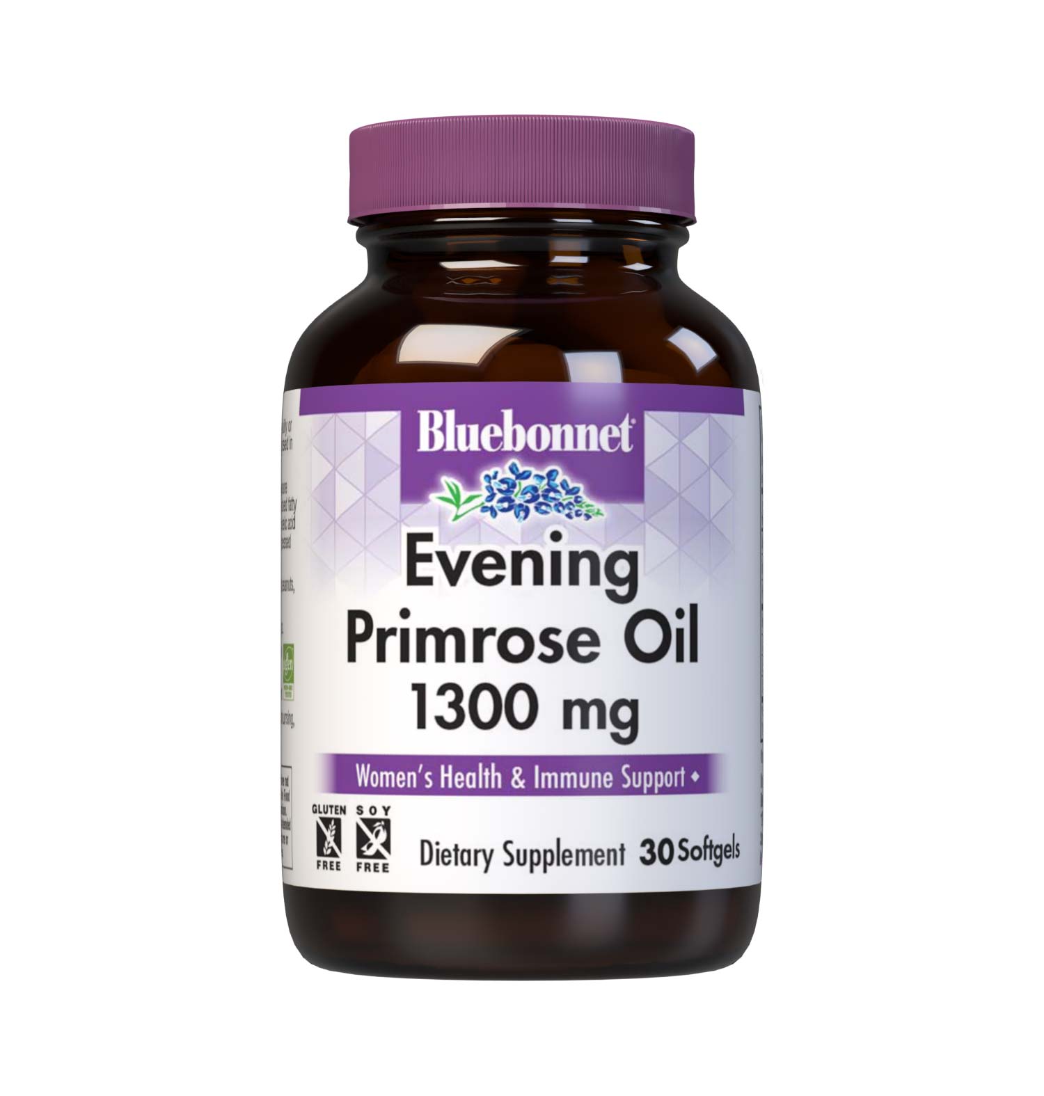 Bluebonnet’s Evening Primrose Oil 1300 mg 30 Softgels are formulated with an oil from the seed of the evening primrose seed oil, a source of unsaturated fatty acids- gamma linolenic acid (GLA), linolenic acid, and oleic acid to support women's health and immune health. Cold pressed without the use of chemical solvents. #size_30 count