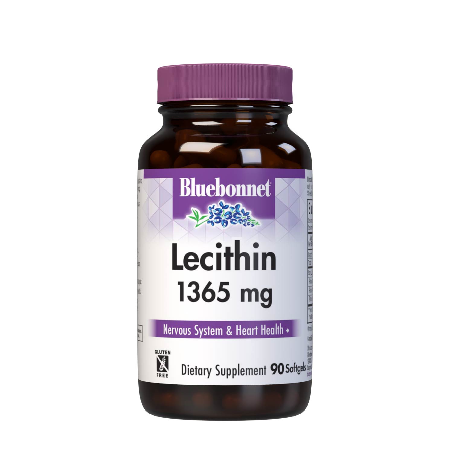 Bluebonnet’s Lecithin 1365 mg 90 Softgels are formulated with soy lecithin, a source of phospholipids including phosphatidylcholine, phosphatidylethanolamine, and phosphatidylinositol to help support the nervous system and cardiovascular health. #size_90 count