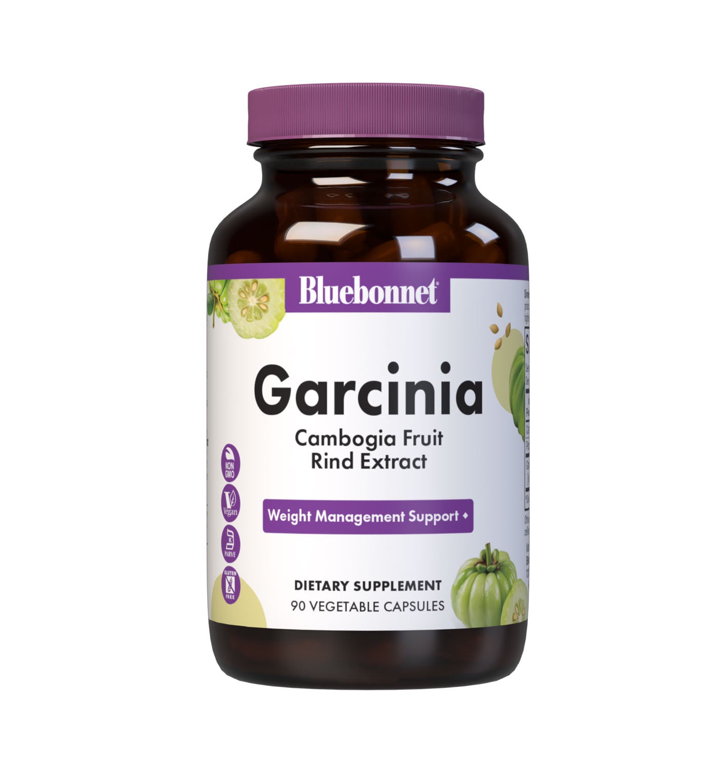 Bluebonnet’s Super Fruit Garcinia Cambogia Fruit Rind Extract 90 Vegetable Capsules are formulated with a patented Garcinia cambogia extract, known as Super CitriMax, that is standardized for 60% hydroxycitric acid (HCA). When combined with proper diet and exercise, HCA may support healthy weight management by inhibiting fat production, burning fat, and curbing appetite. #size_90 count