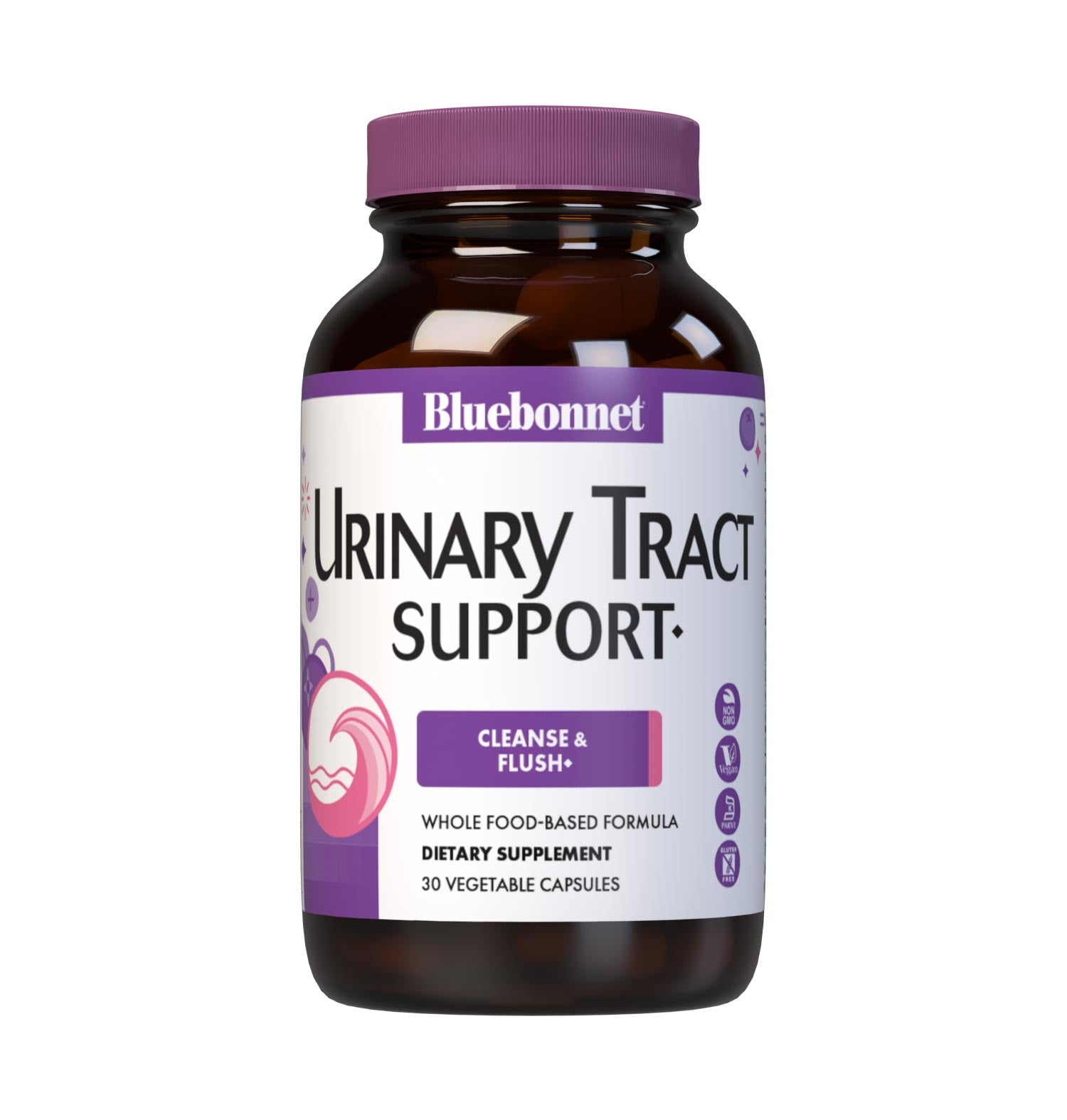 Bluebonnet’s Targeted Choice Urinary Tract Support Capsules are specially formulated with a blend of D-mannose, cranberry fruit extract and identity-preserved (IP) vitamin C along with complementary, sustainably harvested or wildcrafted herbs and botanicals. This soothing maintenance formula helps support a healthy urinary tract by flushing waste from the system and providing a nourishing environment for healthy flora to thrive. #size_30 count