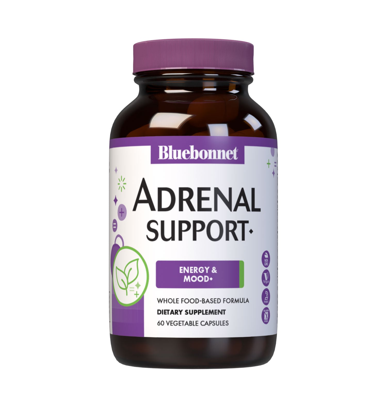 Bluebonnet’s Targeted Choice Adrenal Support 60 Vegetable Capsules are specially formulated with a unique blend of sustainably harvested or wildcrafted herbal extracts that help promote a healthy response to stress while also maintaining healthy energy levels. Essential nutrients important for the normal production of adrenal hormones were also incorporated to optimize adrenal gland function critical to helping the body adapt to stress in a balanced way. #size_60 count