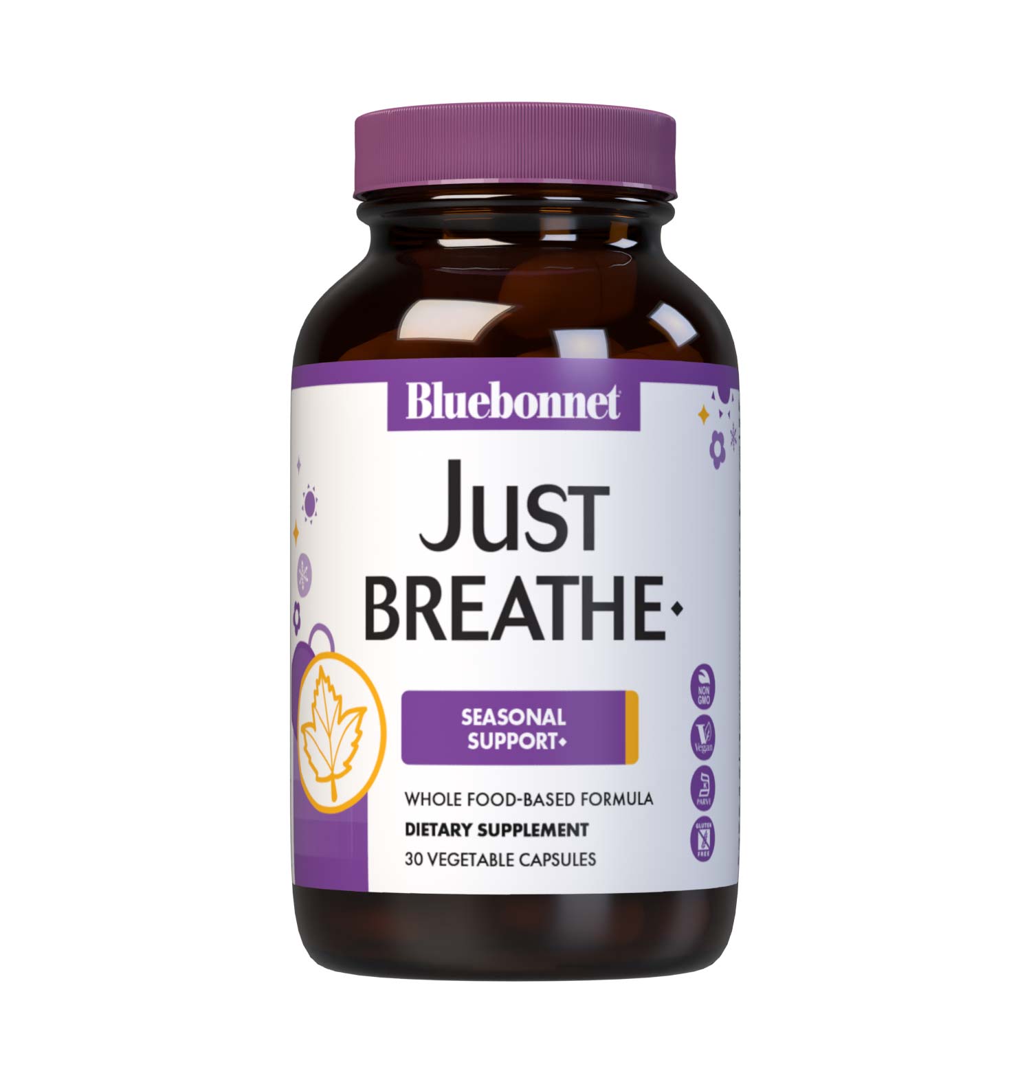 Bluebonnet’s Targeted Choice Just Breathe 30 Vegetable Capsules are specially formulated to support the body through seasonal changes and encourage free and clear breathing by helping to open nasal, sinus, and bronchial passages with a unique blend of immune-protective nutrients and sustainably sourced herbal extracts. #size_30 count