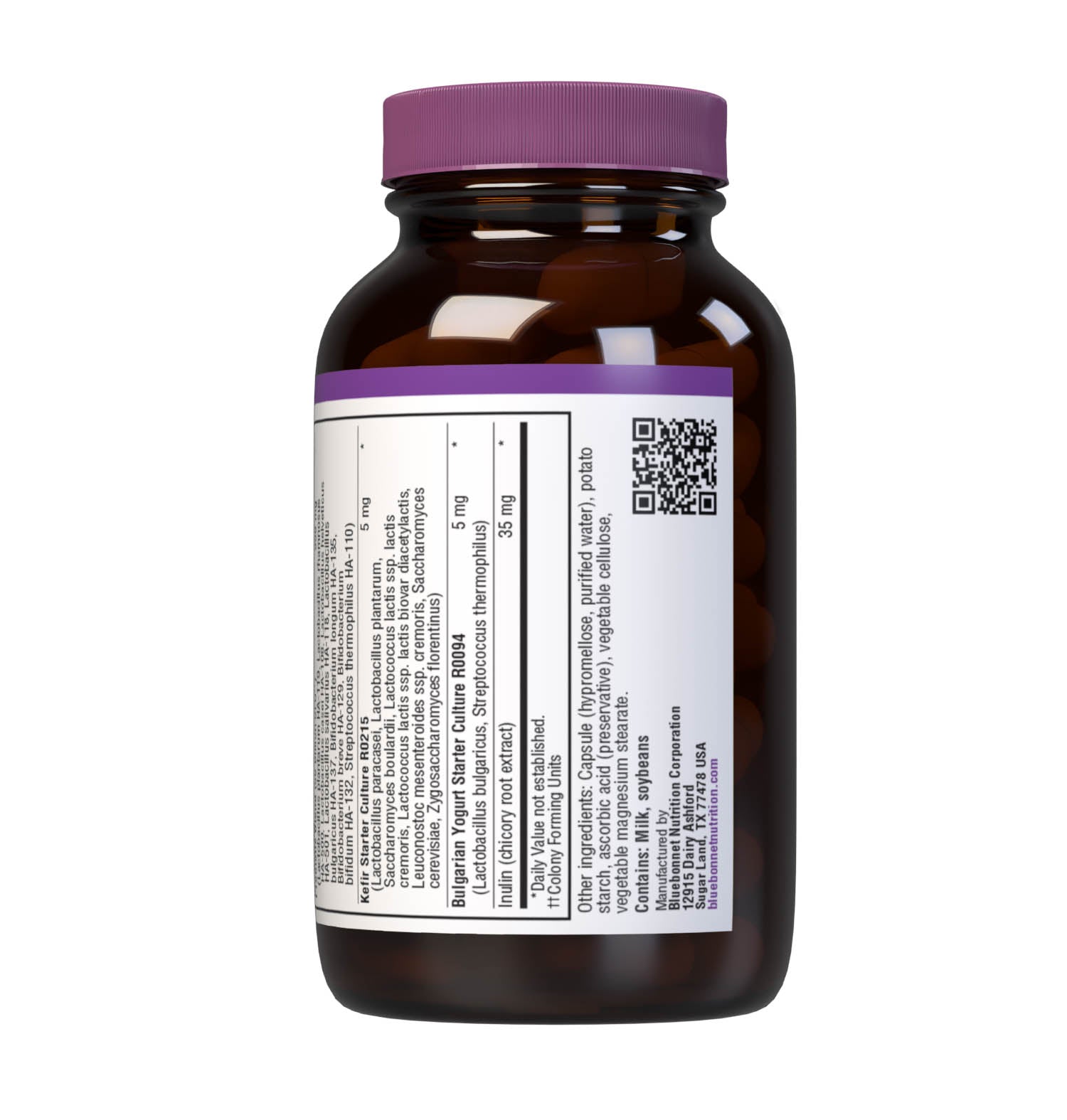 Bluebonnet’s Probiotic & Prebiotic 30 Vegetable Capsules are formulated with 50 billion viable cultures from 20 DNA-verified, scientifically supported strains. This unique, science-based probiotic formula includes the prebiotic inulin from chicory root extract, to assist the growth of friendly bacterium in the gut. Supplement facts panel bottom. #size_30 count