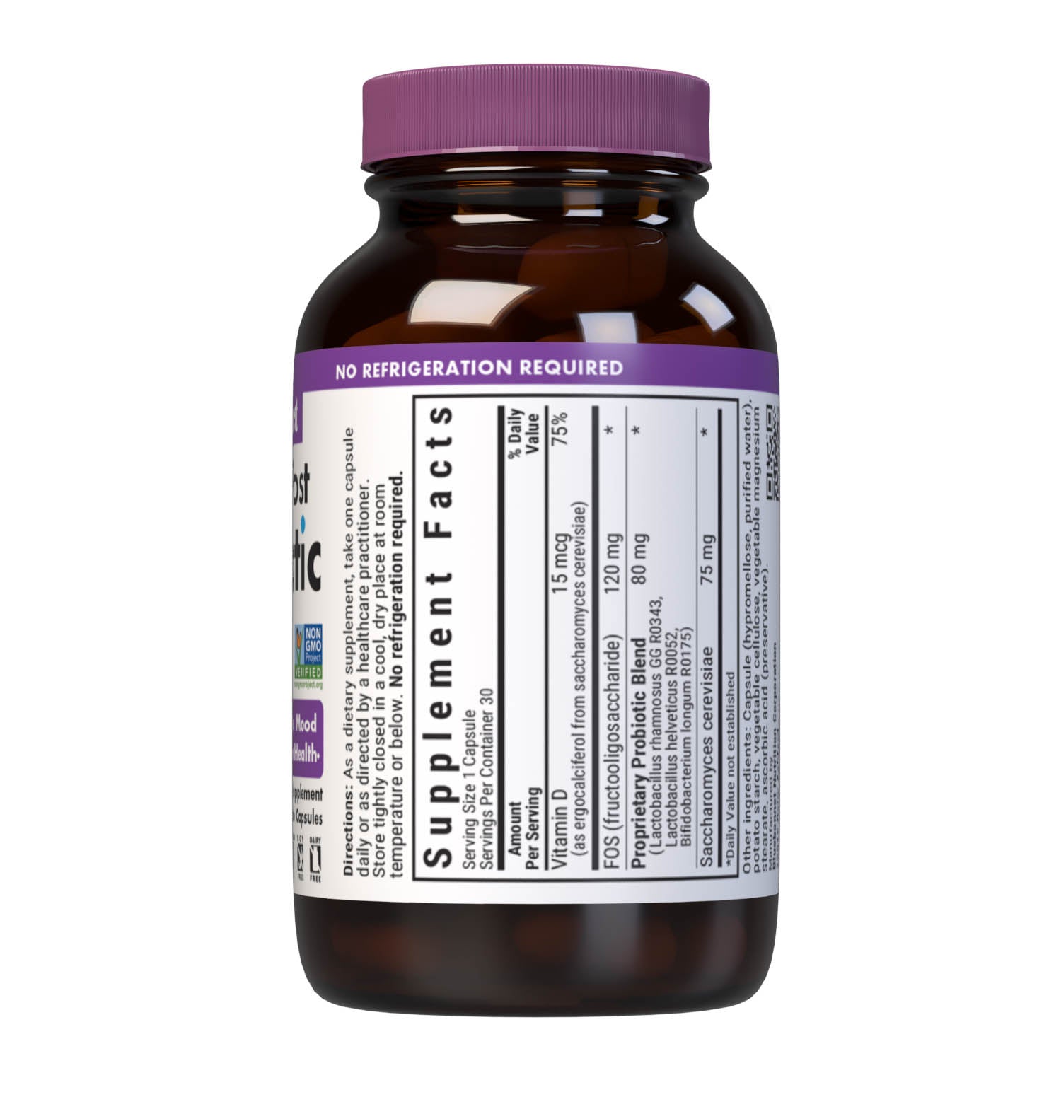 Bluebonnet's Pre Pro Post Probiotic vegetable capsules is a specially crafted 3-in-1 formula delivering DNA-verified strains as well as prebiotic FOS to assist the growth of friendly bacteria in the gut, and a postbiotic from saccharomyces cerevisiae. Together the support digestive, mood and immune health. Supplement facts panel. #size_30 count