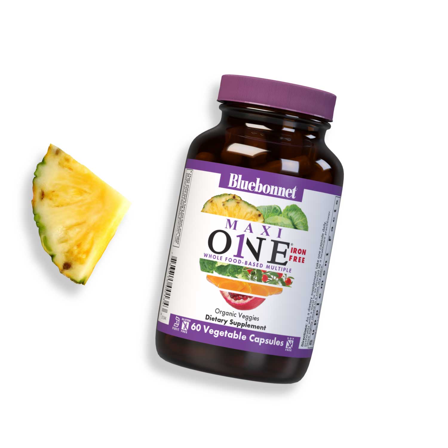 Bluebonnet Maxi One dietary supplement bottle, 60 vegetable capsules bottle