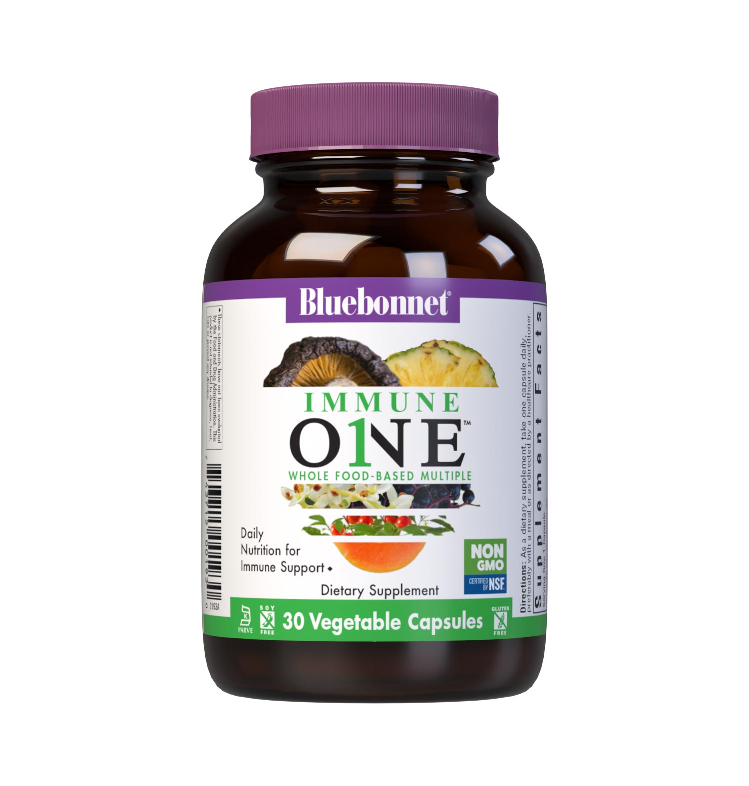 Bluebonnet Nutrition's Immune One 30 vegetable capsules delivers targeted nutrients for respiratory support, sinus comfort, immune defense and antioxidant protection including: Vitamin E derived from Non-GMO sunflower oil Active coenzyme forms of B vitamins #size_30 count