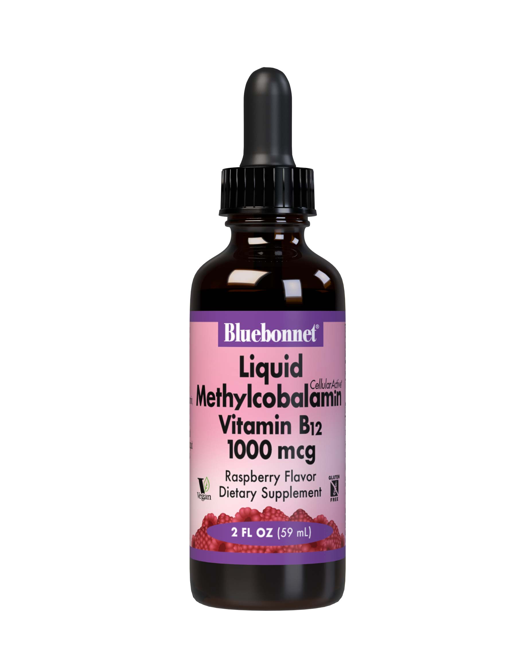 Bluebonnet’s Liquid CellularActive Methylcobalamin Vitamin B12 1000 mcg is formulated with fast-acting vitamin B12 as methylcobalamin, a coenzyme form of B12, which may be better utilized and better retained in the body. Vitamin B12 helps support cellular energy production and nervous system health. #size_2 fl oz