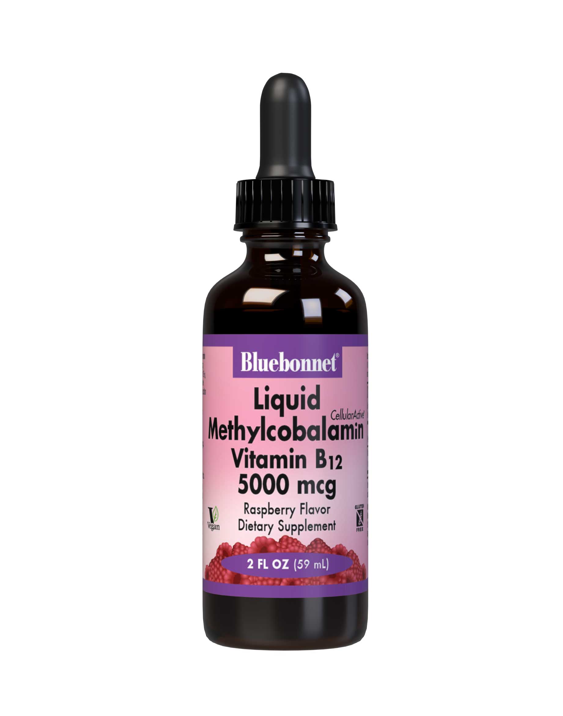 Bluebonnet’s Liquid CellularActive Methylcobalamin Vitamin B12 5000 mcg is formulated with fast-acting vitamin B12 as methylcobalamin, a coenzyme form of B12, which may be better utilized and better retained in the body. Vitamin B12 supports cellular energy production and nervous system health. #size_2 fl oz