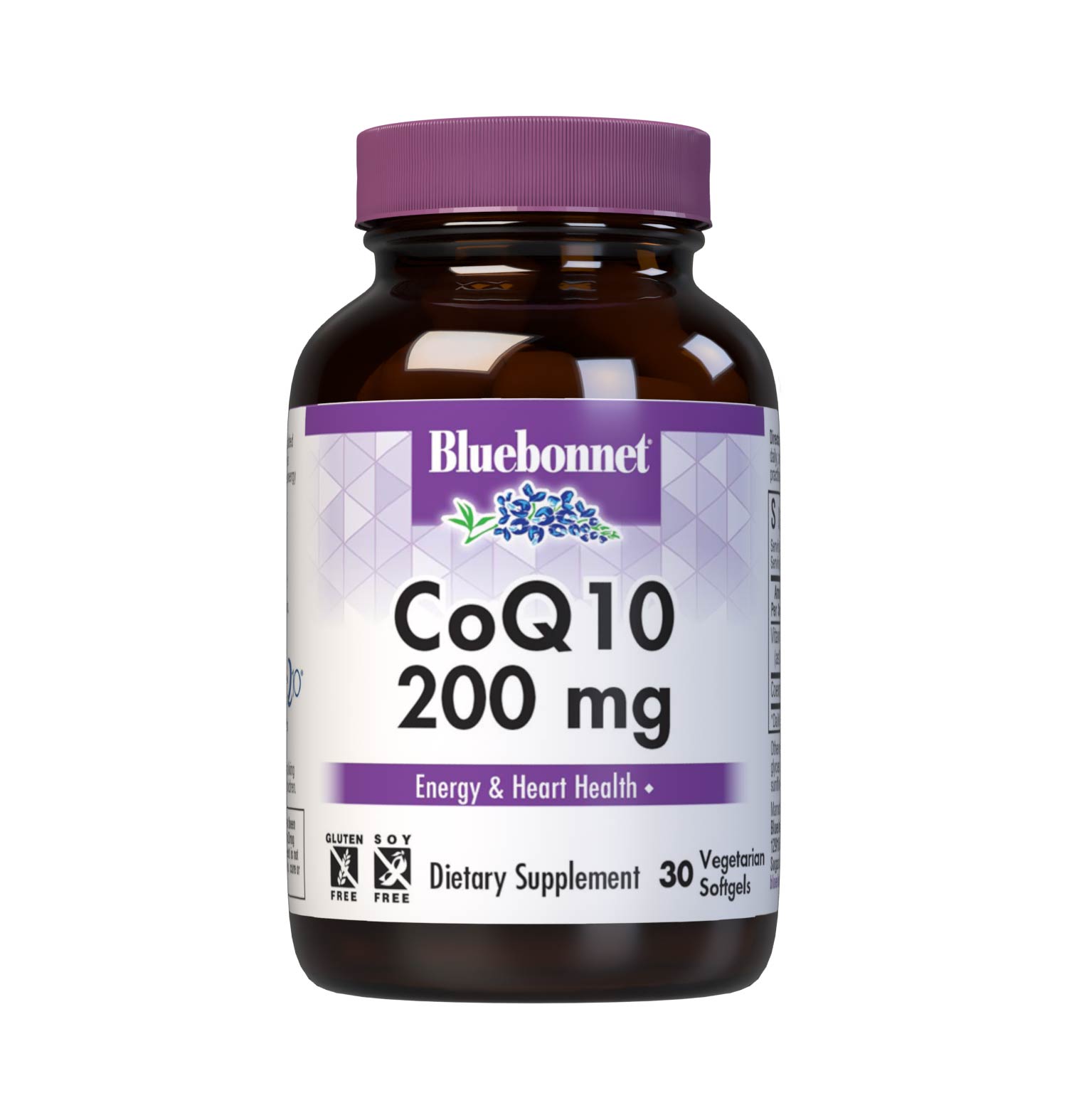 Bluebonnet’s CoQ10 200 mg 30 Vegetarian Softgels are formulated with the trans-isomer form of CoQ10 (ubiquinone) in a base of non-GMO sunflower oil along with vitamin E to help support energy levels and heart health. #size_30 count