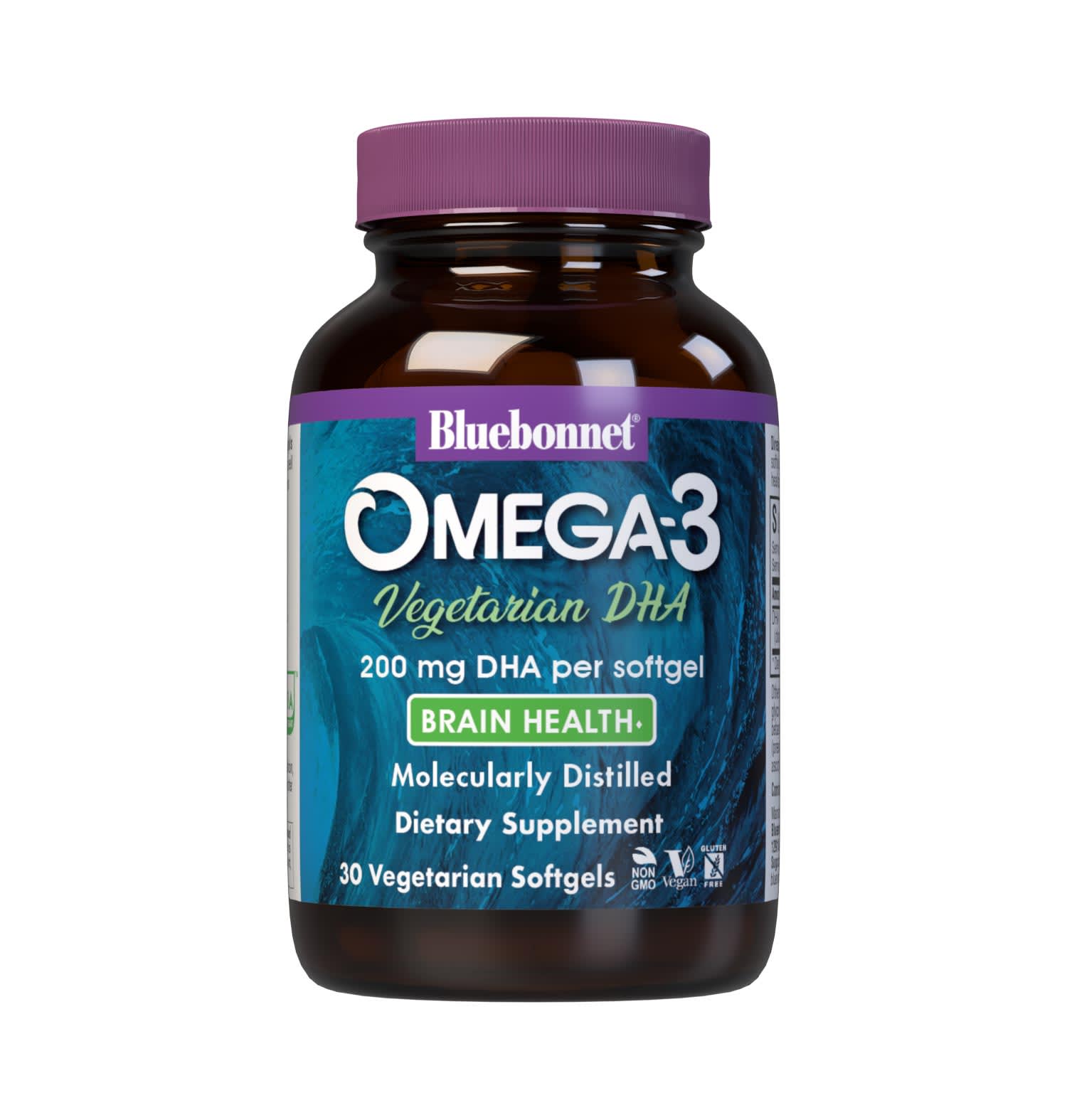 Bluebonnet’s Omega-3 Vegetarian DHA 200 mg 30 Vegetarian Softgels are formulated with life’sDHA, to help support a healthy mood as well as brain and eye function by utilzing a catch-free docosahexaenoic acid (DHA) from marine algae. #size_30 count