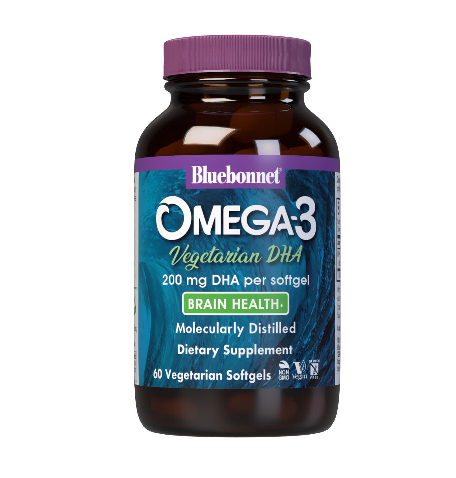 Bluebonnet’s Omega-3 Vegetarian DHA 200 mg 60 Vegetarian Softgels are formulated with life’sDHA, to help support a healthy mood as well as brain and eye function by utilzing a catch-free docosahexaenoic acid (DHA) from marine algae. #size_60 count