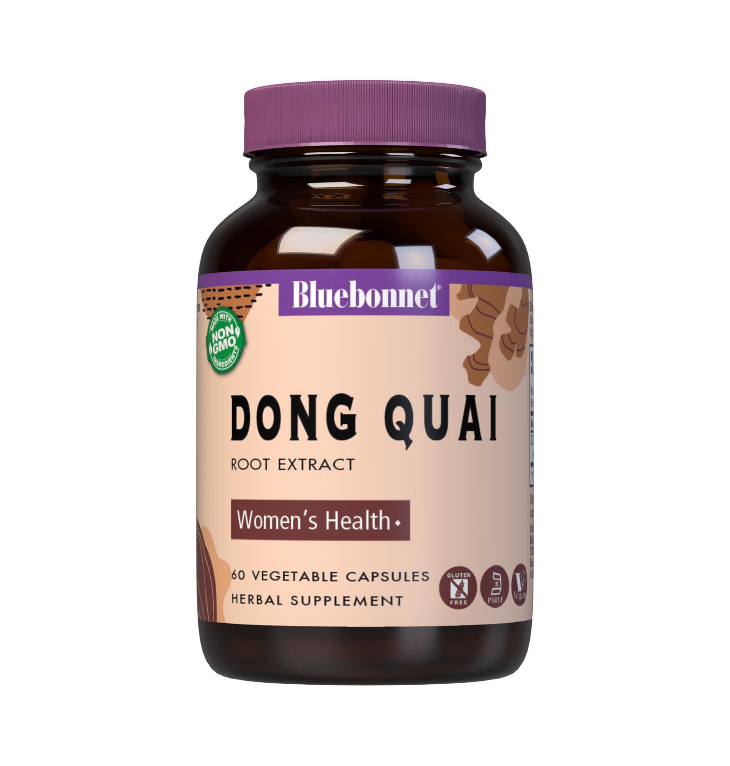 Bluebonnet’s Dong Quai Root Extract 60 Vegetable Capsules contain a full spectrum extract of dong quai root that is carefully produced by a clean and gentle water-based extraction method to capture and preserve dong quai’s most valuable components. #size_60 count