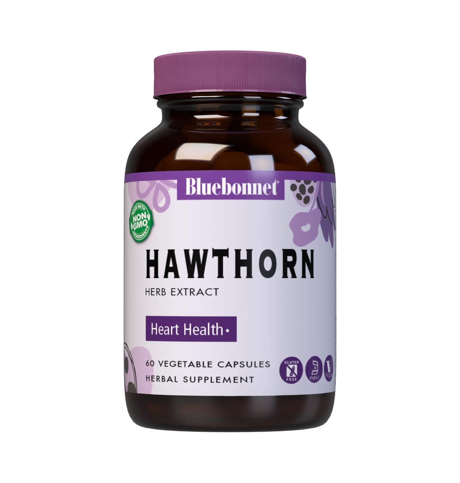 Bluebonnet’s Hawthorn Herb Extract 60 Vegetable Capsules contain a standardized extract of flavonoids and vitexin, the most researched active constituents found in hawthorn. A clean and gentle water-based extraction method is employed to capture and preserve hawthorn’s most valuable components. #size_60 count