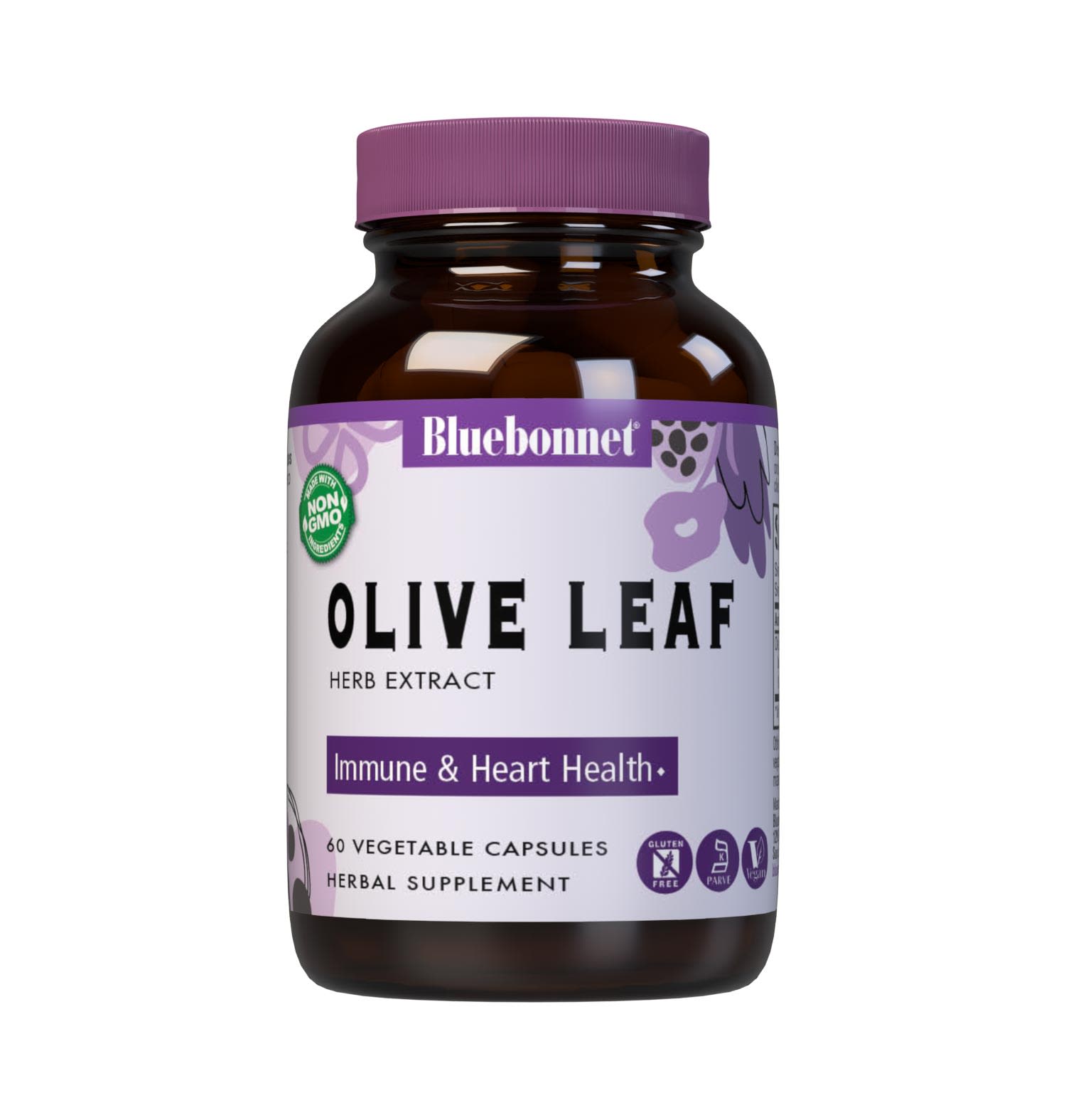 Bluebonnet’s Olive Leaf Herb Extract 60 Vegetable Capsules are formulated with a standardized extract of oleuropein, the most researched active constituent found in olive leaf. A clean and gentle water-based extraction method is employed to capture and preserve olive leaf’s most valuable components. #size_60 count