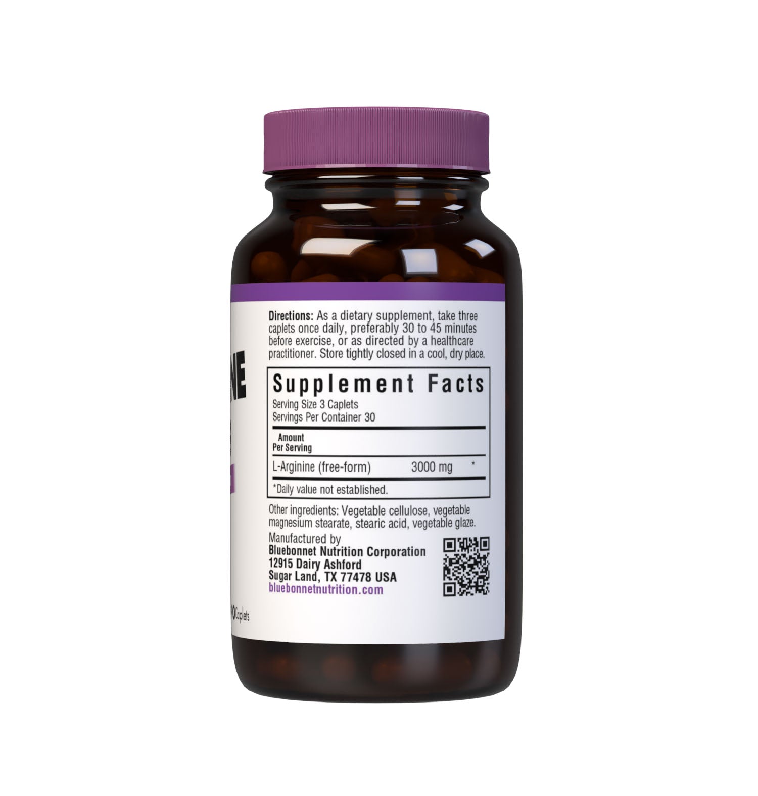 Bluebonnet’s L-Arginine 1000 mg Caplets provide free-form, pharmaceutical-grade L-arginine from Ajinomoto, the world-class leader in the production and purity of amino acids. Since this vegetarian-sourced amino acid is compressed into easy-to-swallow caplets for maximum assimilation and absorption, L-arginine is more bioavailable to increase nitric oxide levels. This supports enhanced blood flow to muscles for a more intense, powerful workout and faster recovery. Supplement facts panel. #size_90 count