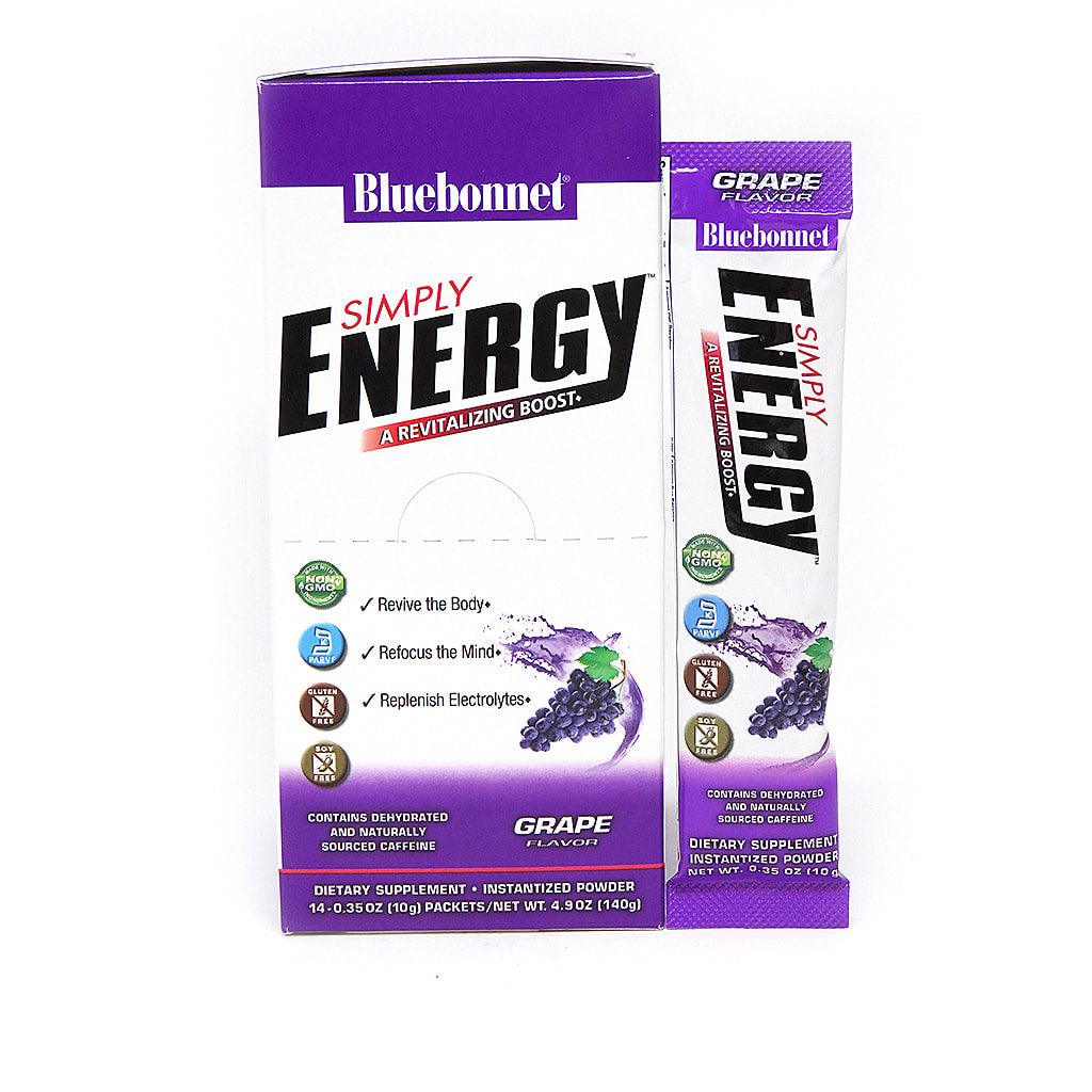Simply Energy Powder is derived from a blend of herbal extracts, amino acids and electrolytes to help the body generate a wholesome surge of energy. The amino acids, L-arginine, L-citrulline and beta-alanine, have been incorporated to enhance blood flow, as well as theanine to help the mind reach optimal mental clarity. Stick pack and box. #size_14 pk