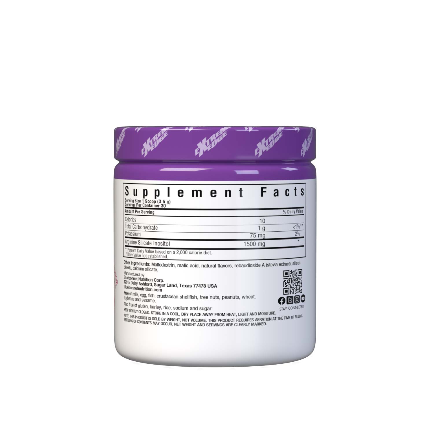 NITRO features clinically studied Nitrosigine, a patented complex of bonded arginine silicate stabilized with inositol, that has been scientifically engineered to significantly boost nitric oxide (NO) levels. NO is a key factor in promoting the relaxation of smooth muscle in blood vessels, thus increasing blood flow to the heart and working muscles. Optimal blood flow allows you to sustain a high level of training intensity. Supplement facts panel. #size_3.7 oz