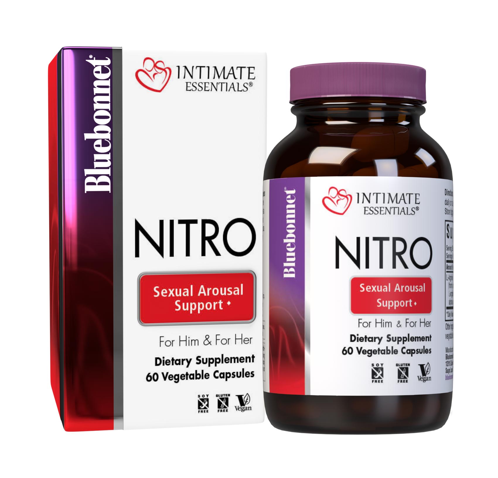 Bluebonnet’s Intimate Essentials Nitro 60 pill count bottle comes in box. Bottle with box. #size_60 count