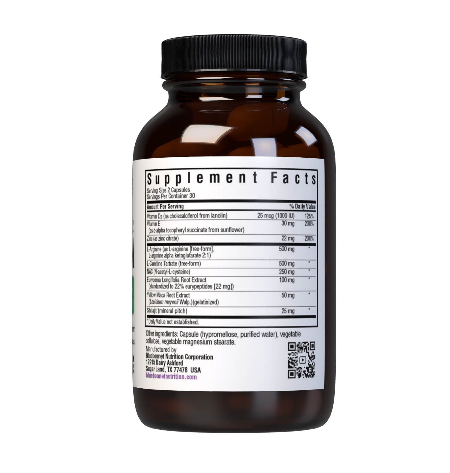 INTIMATE ESSENTIALS CONCEPTION FORMULA FOR HIM 60 vegetable capsules May Support Testosterone levels & Healthy Sperm. Supplement facts panel. #size_60 count