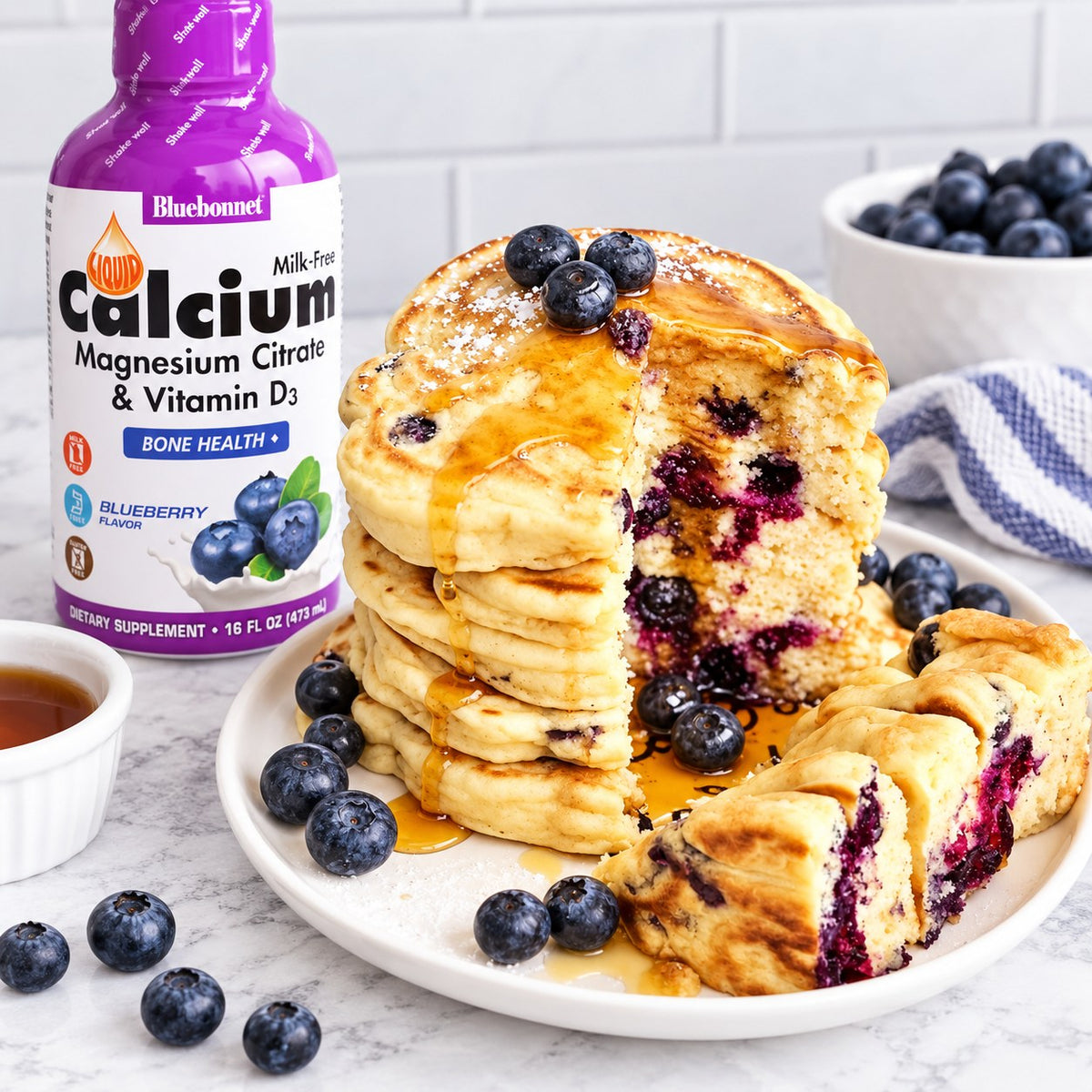 Blueberry Calcium Pancakes