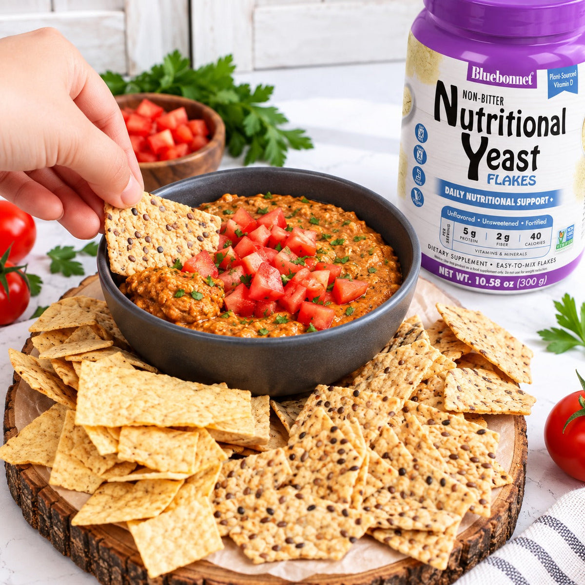 Chili Queso Dip with Nutritional Yeast