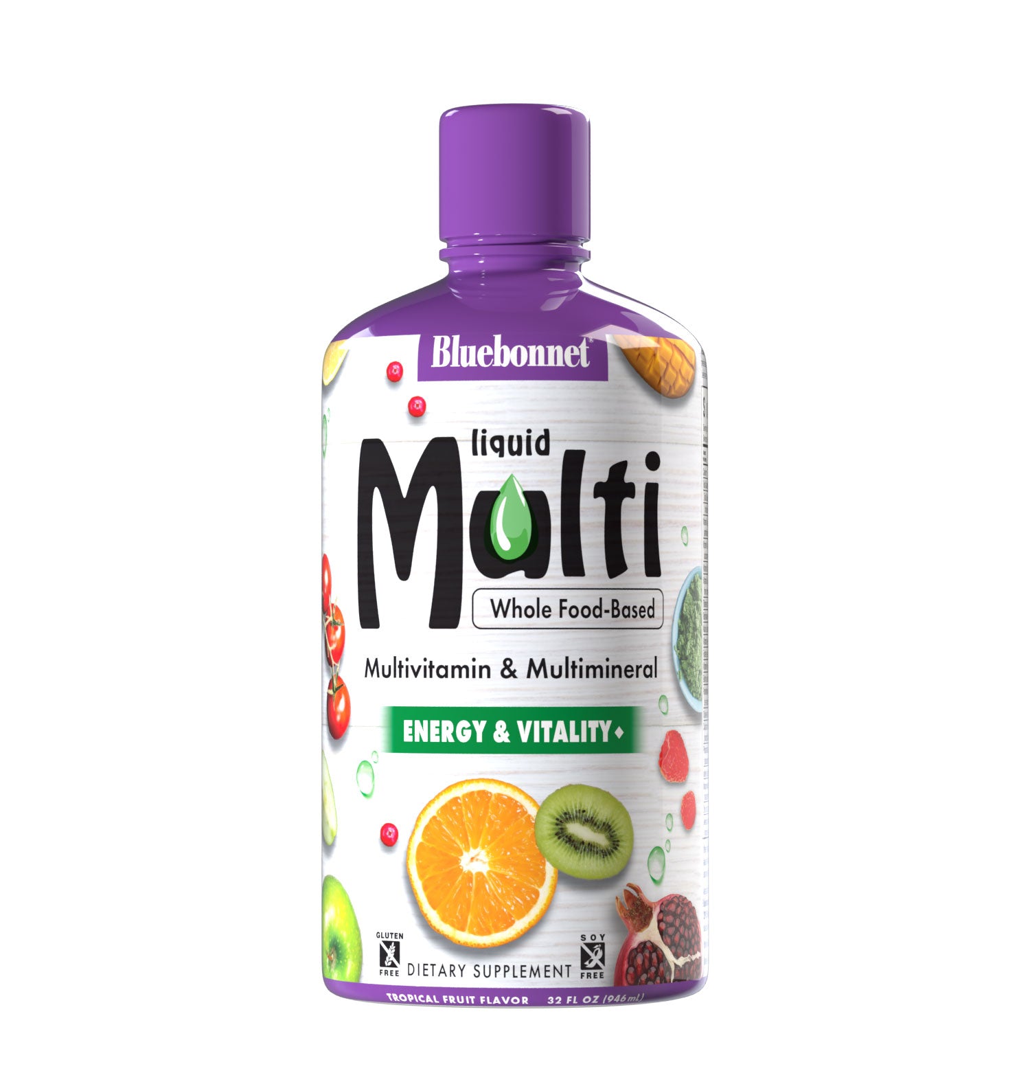 Bluebonnet’s Liquid Super Earth® Multinutrient Formula is bursting with over 25 crucial vitamins, minerals and antioxidants and more than 28 important plant-based nutrients from the foods you should eat every day, such as American ginseng, astragalus, quercetin, rutin and ginger, health-promoting greens like spirulina and chlorella and phytonutrient super fruits and vegetables like beets, mango, cranberry, acerola and pomegranate. #size_32 fl oz