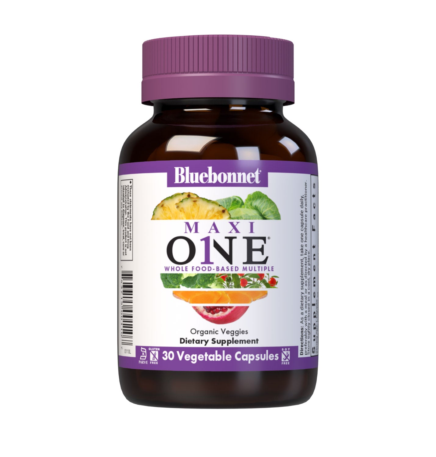 Bluebonnet’s Maxi ONE formula 30 Vegetable Capsules is a higher potency, single daily multivitamin and multimineral dietary supplement in a capsule and is formulated with highly efficient patented Albion chelated minerals, vitamin K2 from natto, select coenzyme B vitamins along with energy & vitality, organic whole food, and plant source enzyme blends. #size_30 count