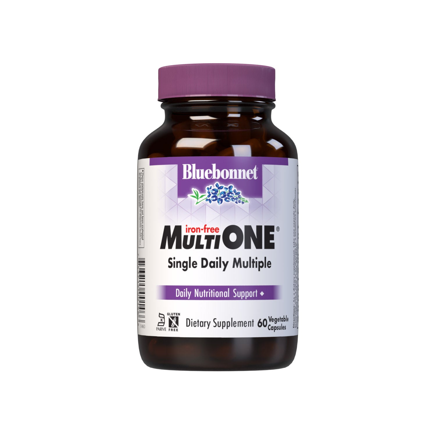 Bluebonnet’s Multi One Iron-free Single Daily Multiple 60 vegetable capsules is formulated with crucial vitamins and minerals, plus Albion chelated minerals for daily nutrition and well being. 
#size_60 count