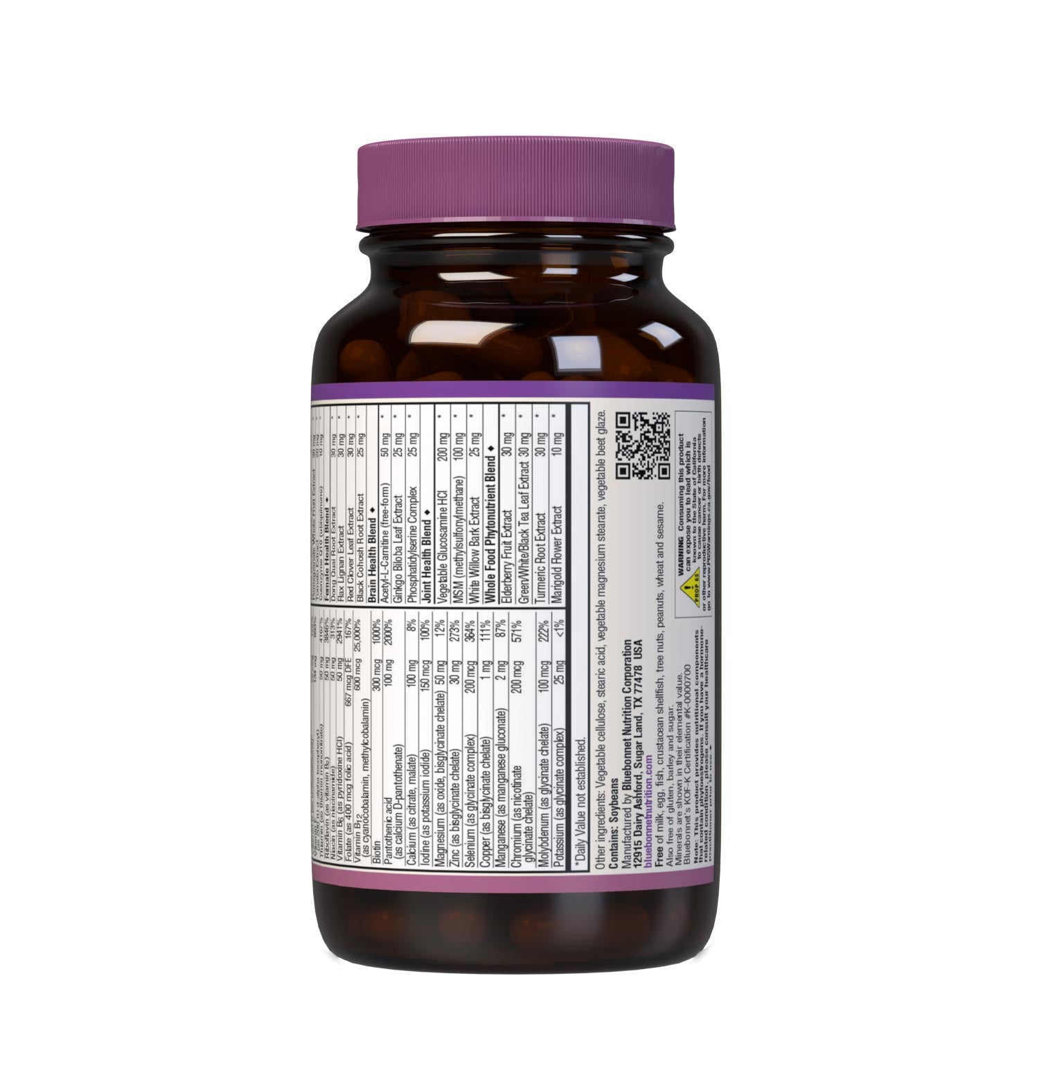 Bluebonnet’s Age-Less Choice for Women 50+ 90 Caplets are a three-a-day whole food-based multivitamin and multimineral dietary supplement designed for women 50+ and are available in easy-to-swallow caplets for maximum assimilation and absorption. Supplement facts panel part 2. #size_90 count