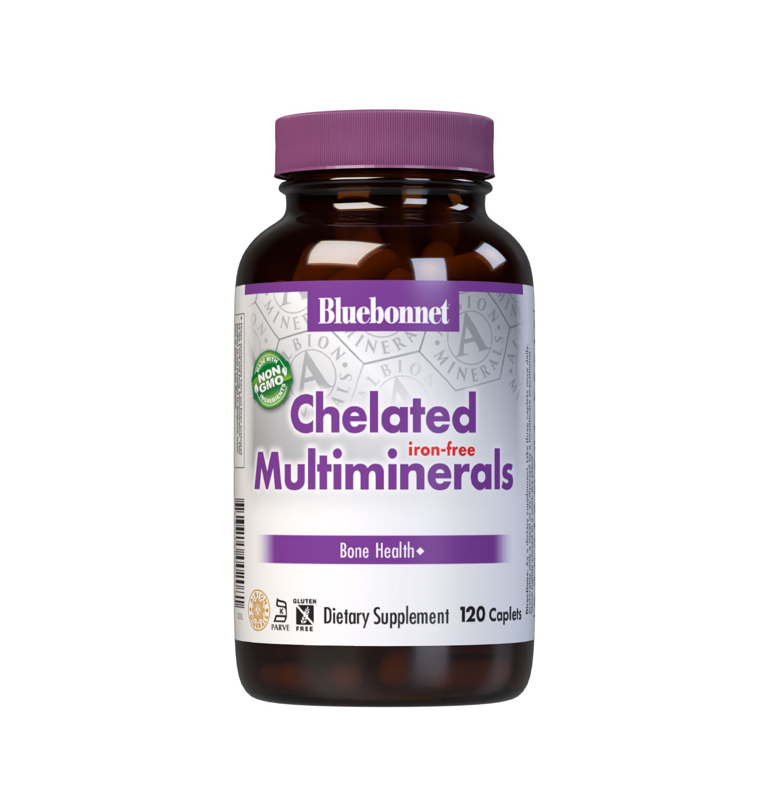 Bluebonnet’s Albion Chelated Multiminerals 120 Caplets (Iron-Free) are formulated with a fully reacted amino acid chelate multimineral supplement formulated with iron and advanced chelating agents, including: malates, citrates and glycinates. #size_120 count