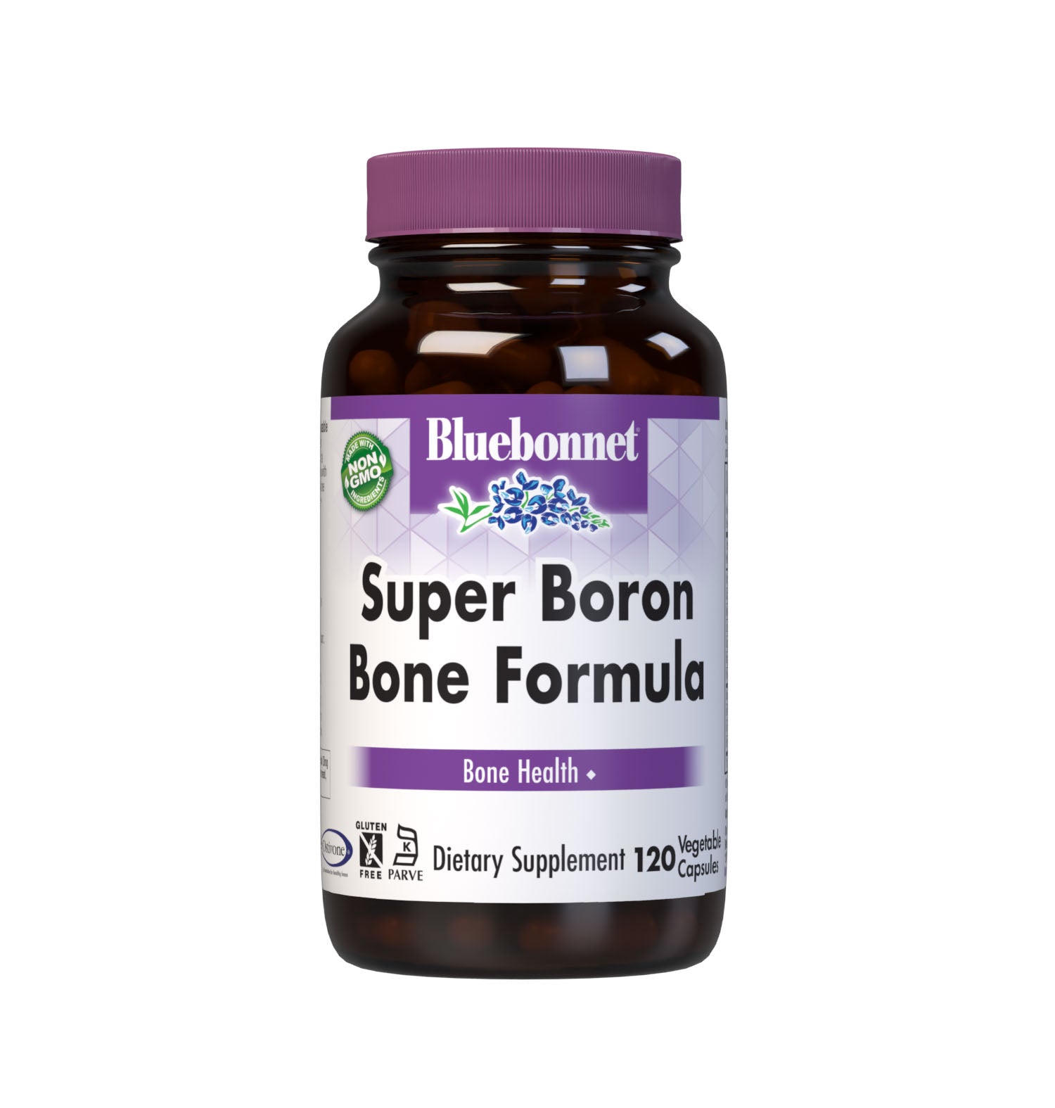 Bluebonnet’s Super Boron Bone Formula 120 Vegetable Capsules are formulated with a special blend of calcium, magnesium, potassium, zinc, vitamin D3 and the trace minerals copper. Also formulated with at supplies the soy isoflavones Genistein, Genistein, Daidzein, Daidzin, Glycitein and Glycitin. #size_120 count