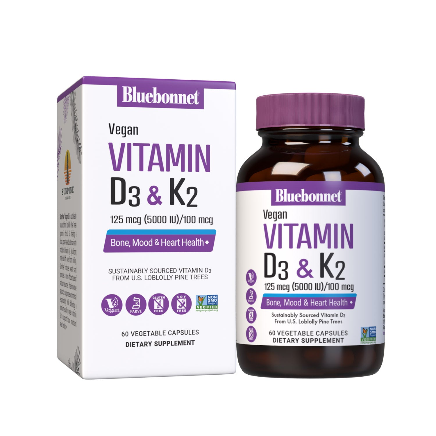 VEGAN VITAMIN D3 125 mcg (5000 IU) & K2 100 mcg