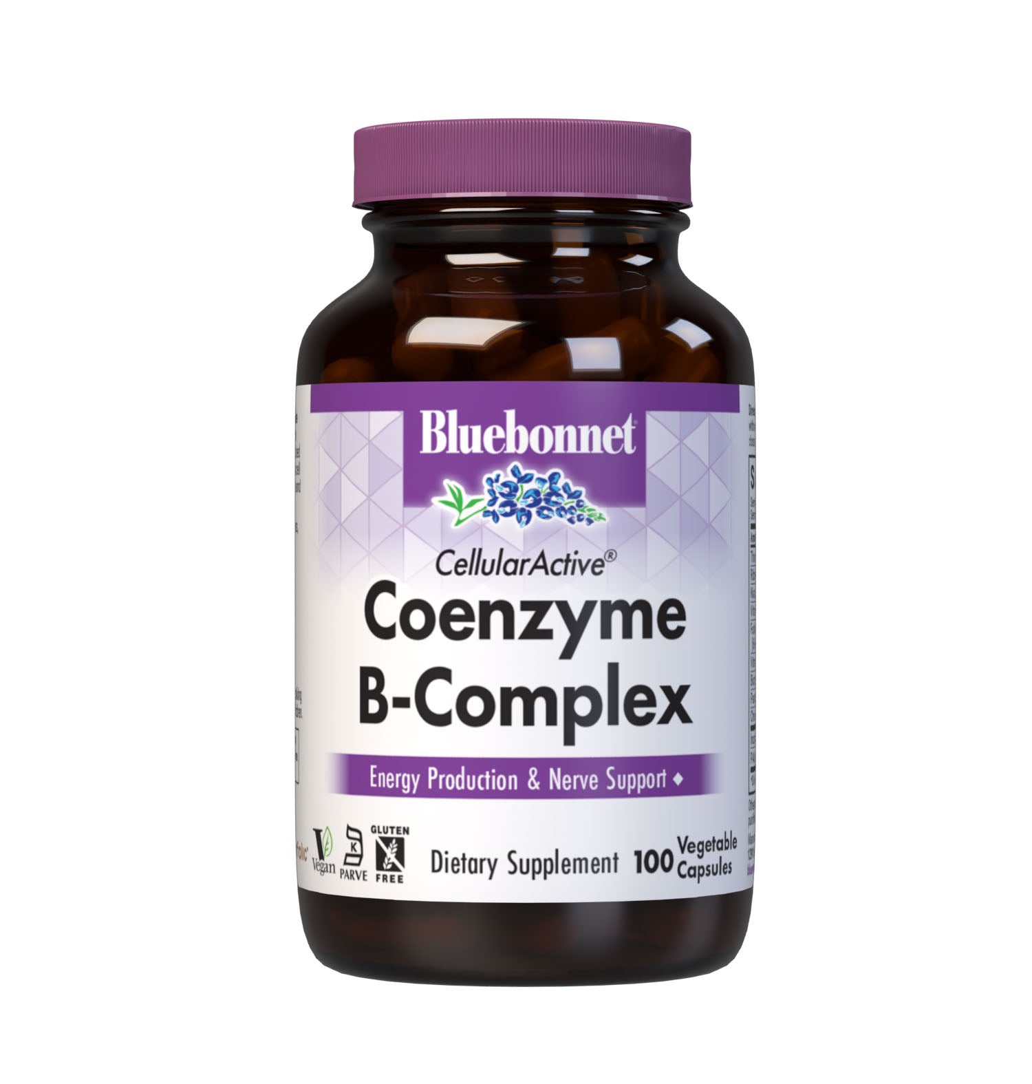 Bluebonnet’s CellularActive Coenzyme B-Complex Vegetable Capsules are formulated with B vitamins and their respective coenzyme forms, which are better absorbed, retained and utilized in the body. B vitamins are essential for energy and red blood cell production, proper nervous system function, healthy hair, skin and nails, and countless other metabolic processes.  #size_100 count