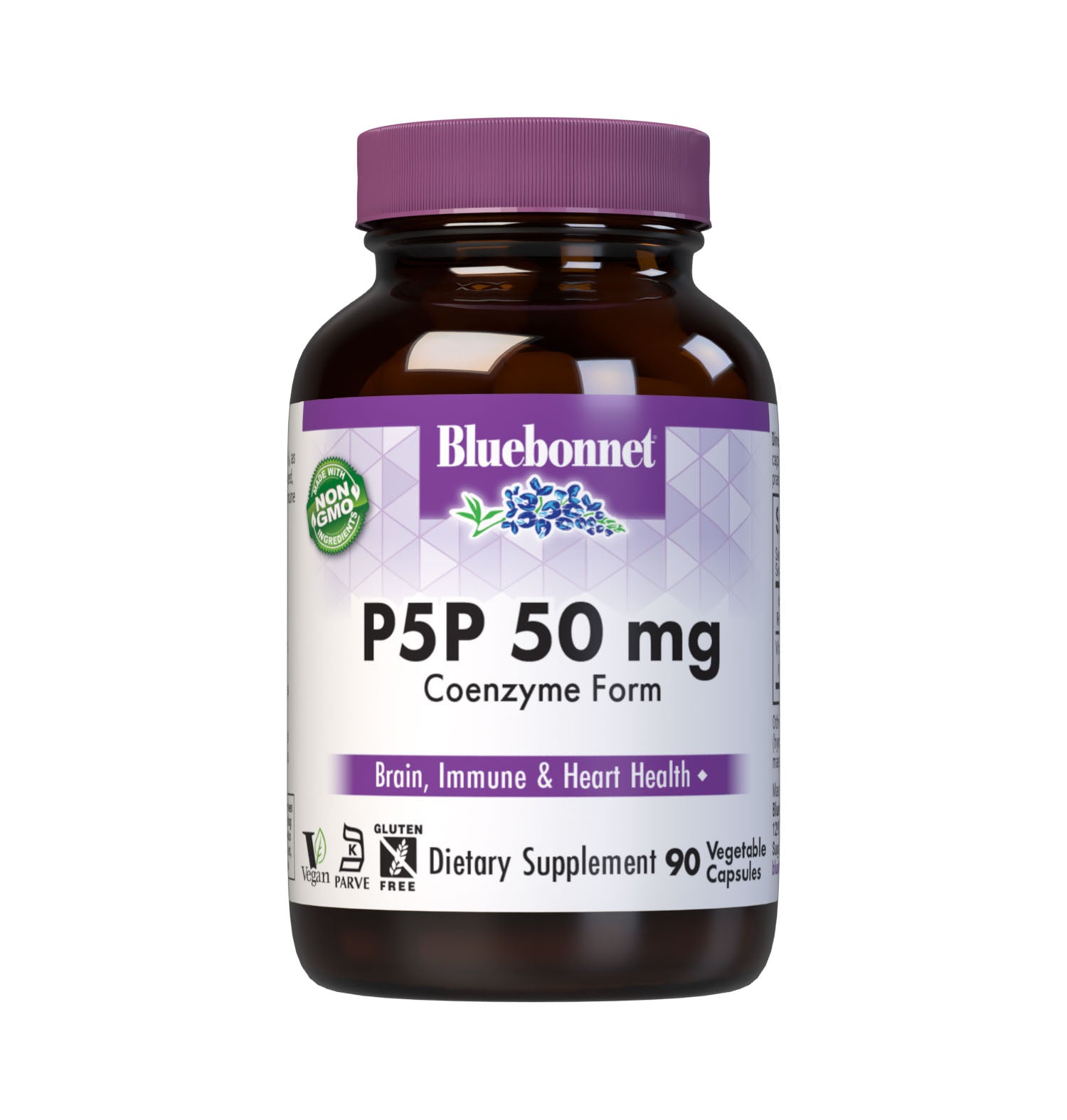 Bluebonnet’s CellularActive® P5P 50 mg Vegetable Capsules are formulated with the active, coenzyme form of vitamin B6 as pyridoxal-5-phosphate, which is better absorbed, retained and utilized in the body. Vitamin B6 helps support cellular energy production as well as nervous and immune system health. #size_90 count