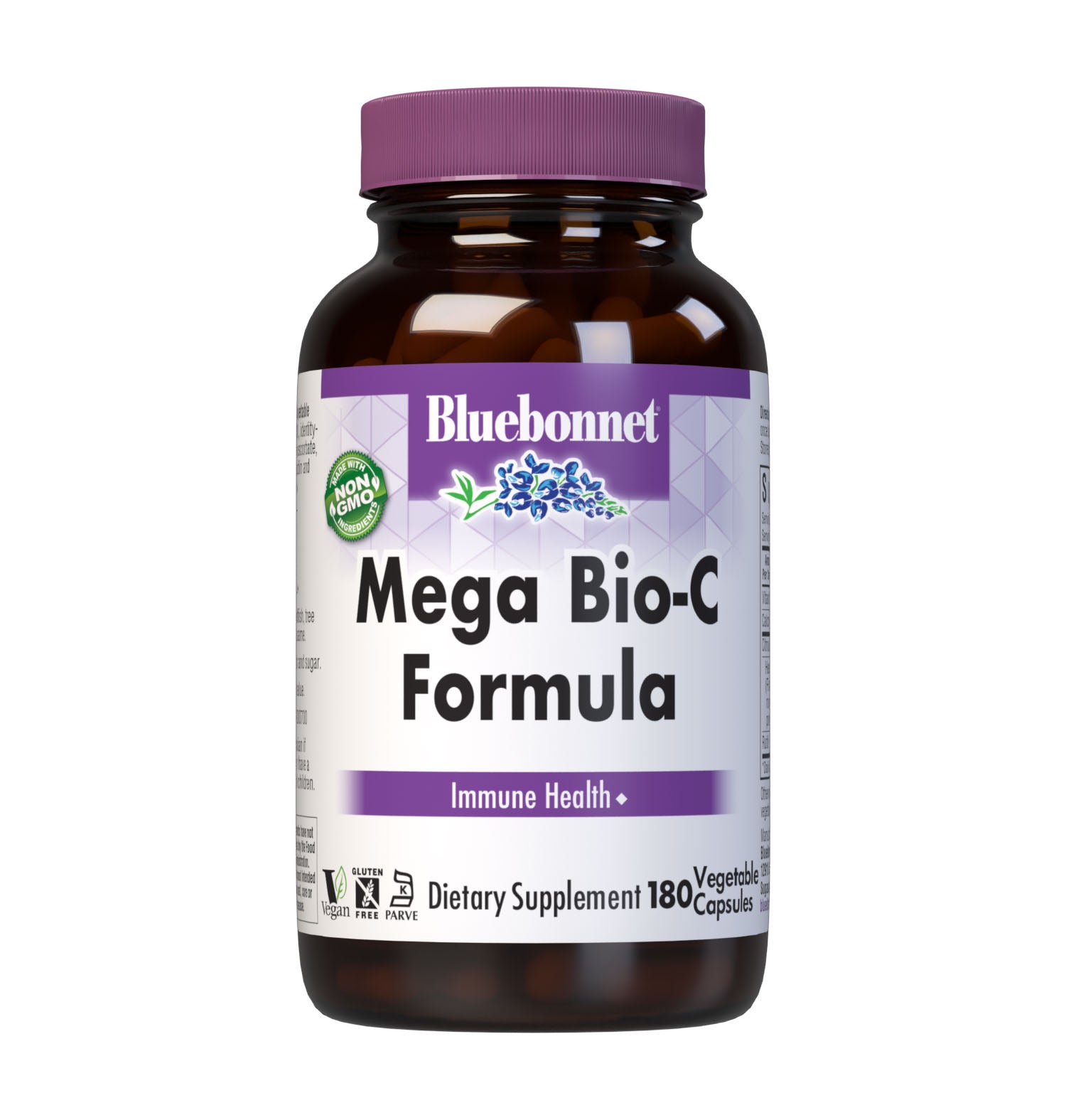 Bluebonnet’s Mega Bio-C Formula 180 Vegetable Capsules are formulated with high potency buffered vitamin C from calcium ascorbate and high potency citrus bioflavonoids complex from oranges, lemons, tangerines, grapefruits and limes plus, hesperidin and rutin for immune health. #size_180 count