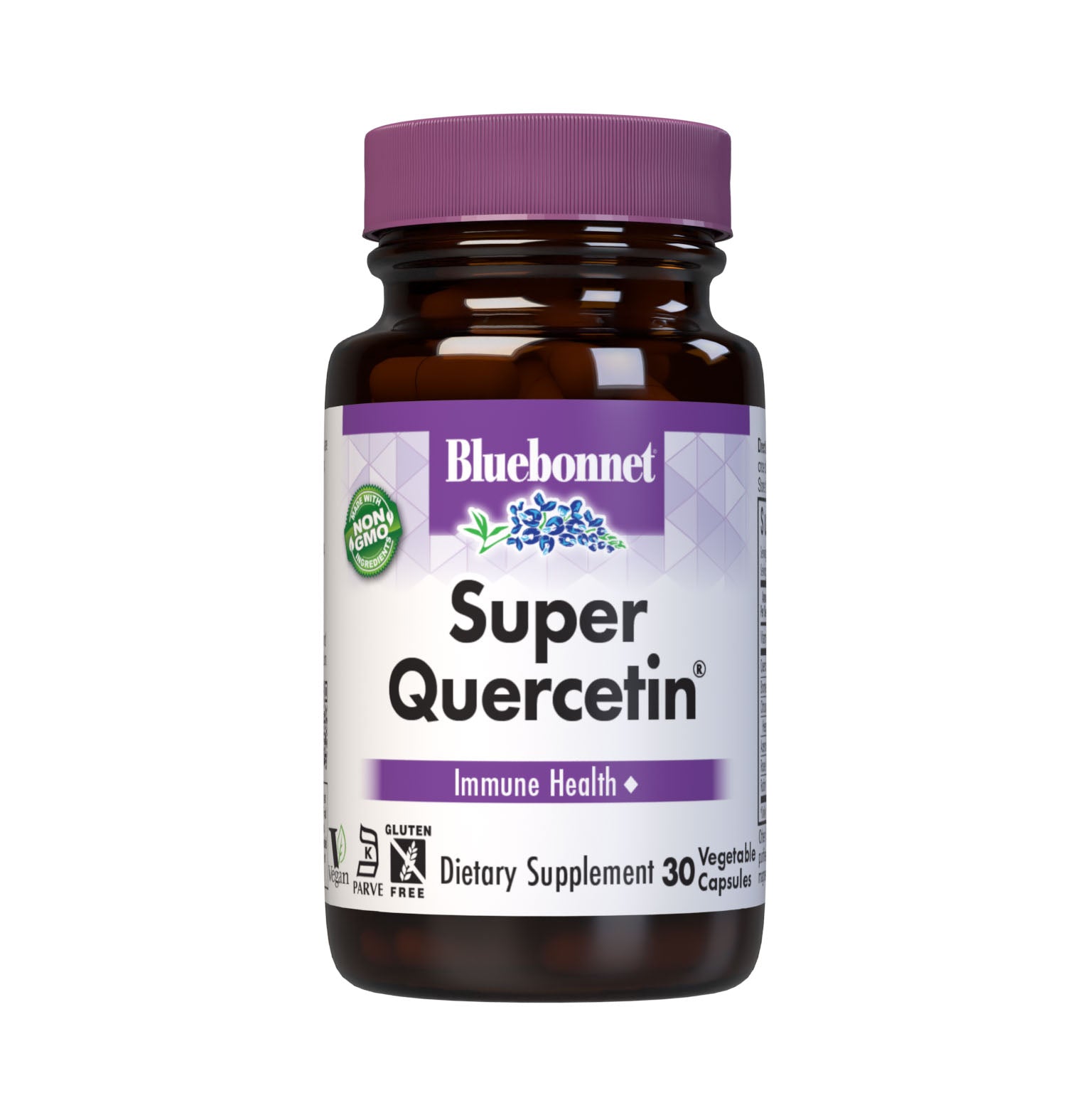 Bluebonnet’s Super Quercetin 30 Vegetable Capsules are specially formulated with a combination of quercetin, identity preserved (IP) vitamin C, rose hips, acerola, citrus bioflavonoids, hesperidin, rutin and pineapple bromelain to help support immune function. #size_30 count