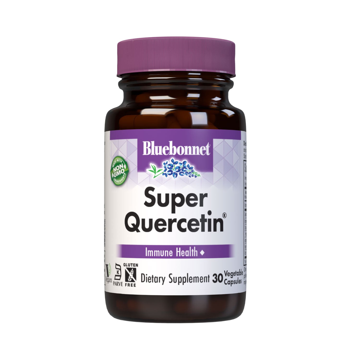 Bluebonnet’s Super Quercetin 30 Vegetable Capsules are specially formulated with a combination of quercetin, identity preserved (IP) vitamin C, rose hips, acerola, citrus bioflavonoids, hesperidin, rutin and pineapple bromelain to help support immune function. #size_30 count